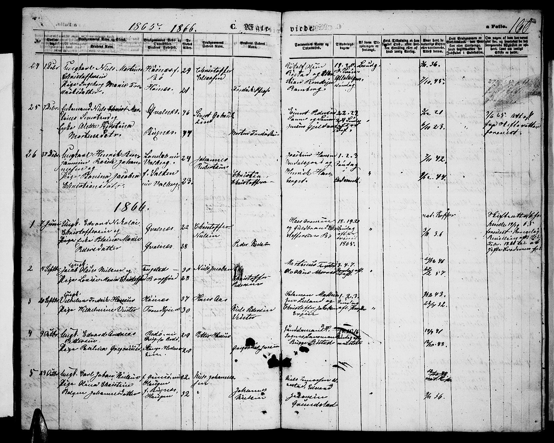 Ministerialprotokoller, klokkerbøker og fødselsregistre - Nordland, SAT/A-1459/880/L1140: Parish register (copy) no. 880C02, 1861-1875, p. 160
