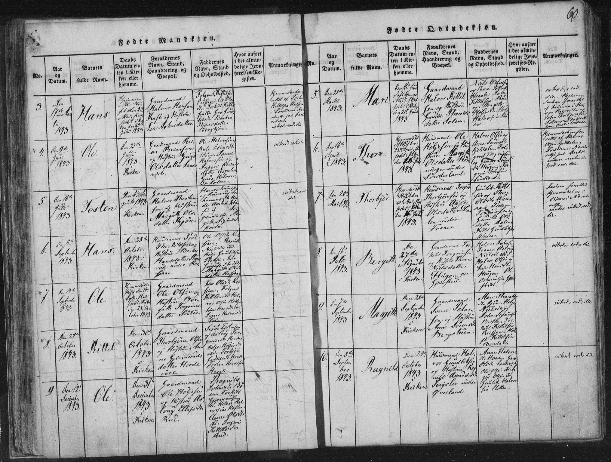 Hjartdal kirkebøker, SAKO/A-270/F/Fc/L0001: Parish register (official) no. III 1, 1815-1843, p. 60