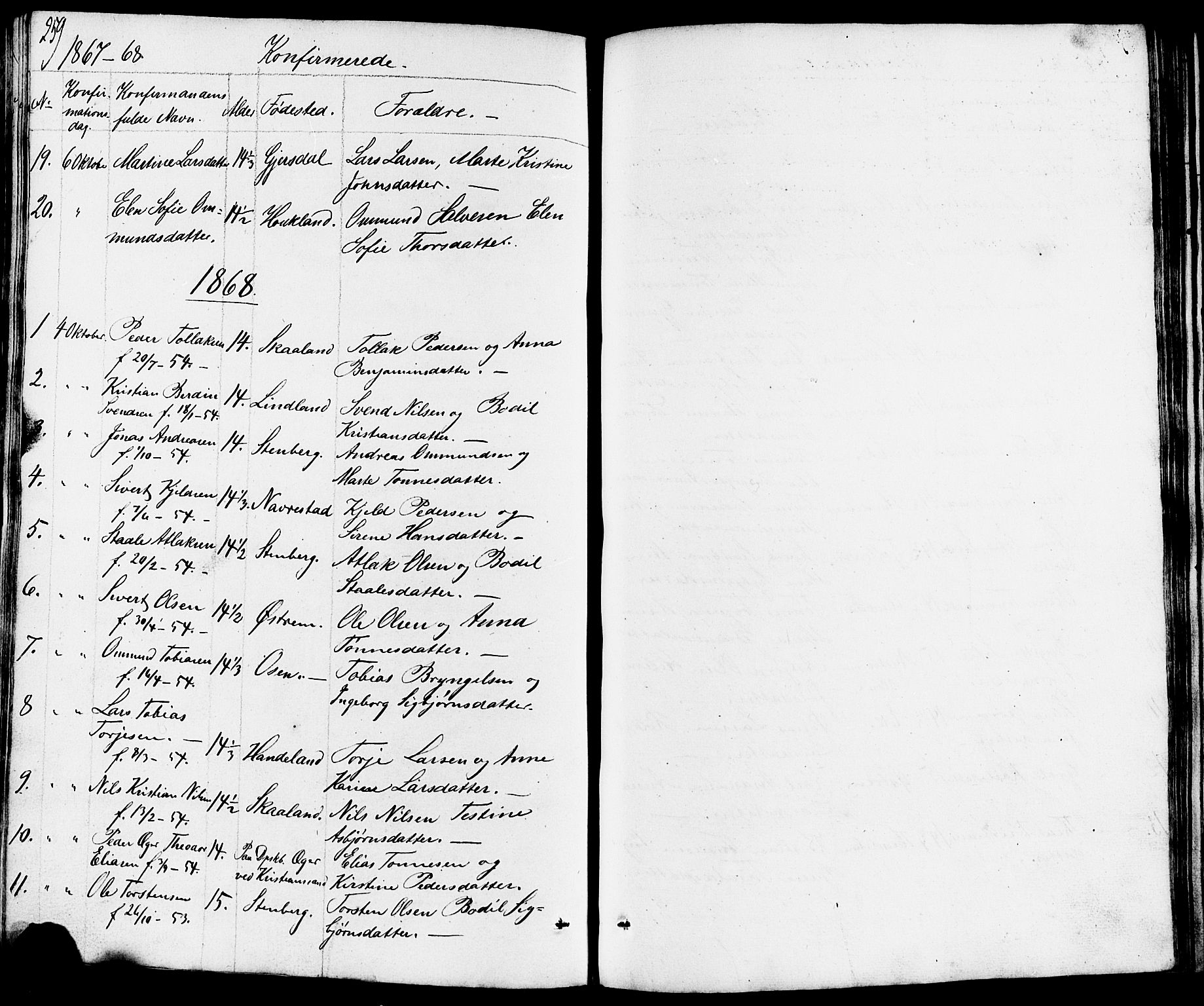 Lund sokneprestkontor, AV/SAST-A-101809/S07/L0003: Parish register (copy) no. B 3, 1848-1885, p. 259