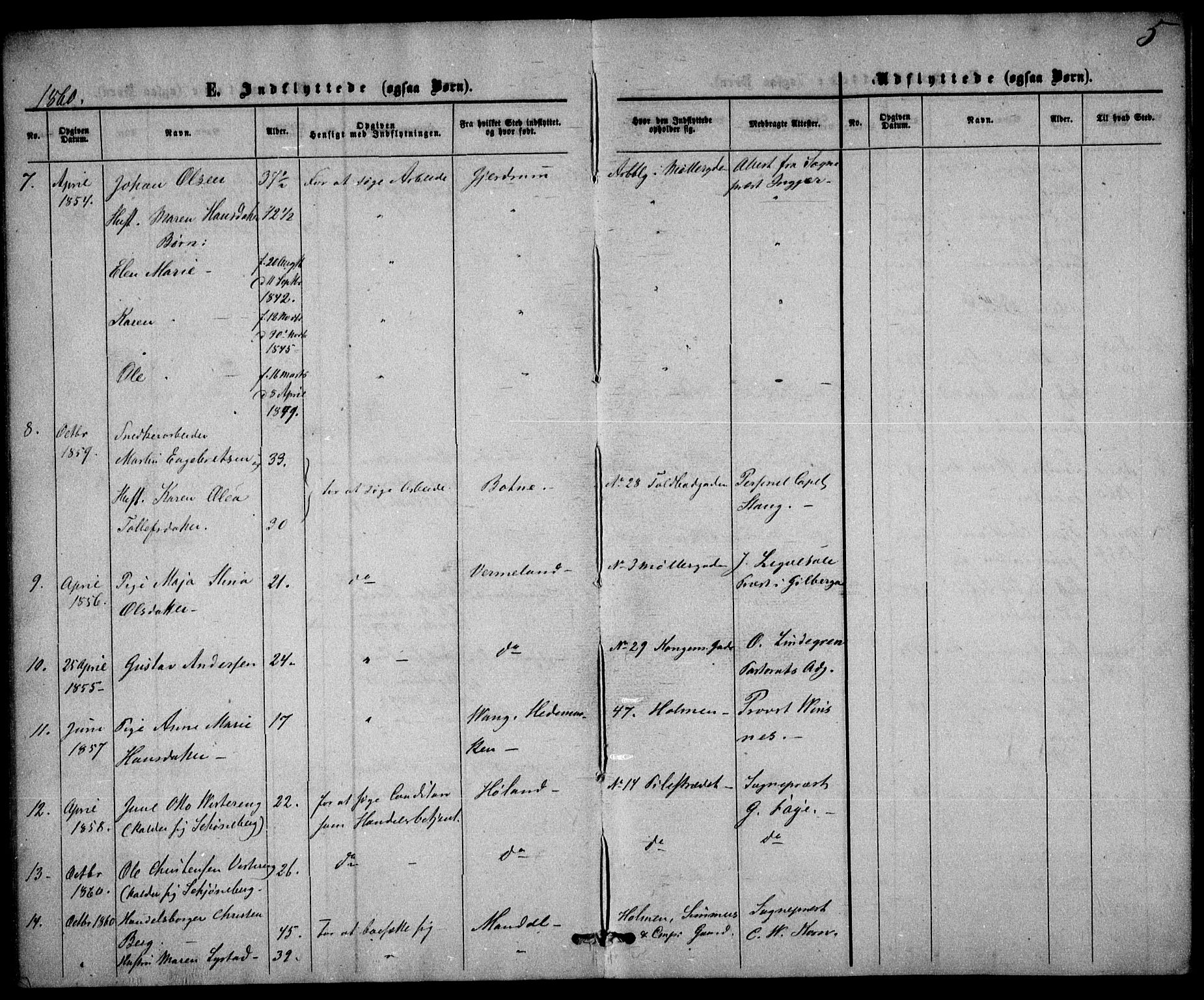 Trefoldighet prestekontor Kirkebøker, AV/SAO-A-10882/F/Fe/L0001: Parish register (official) no. V 1, 1858-1887, p. 5