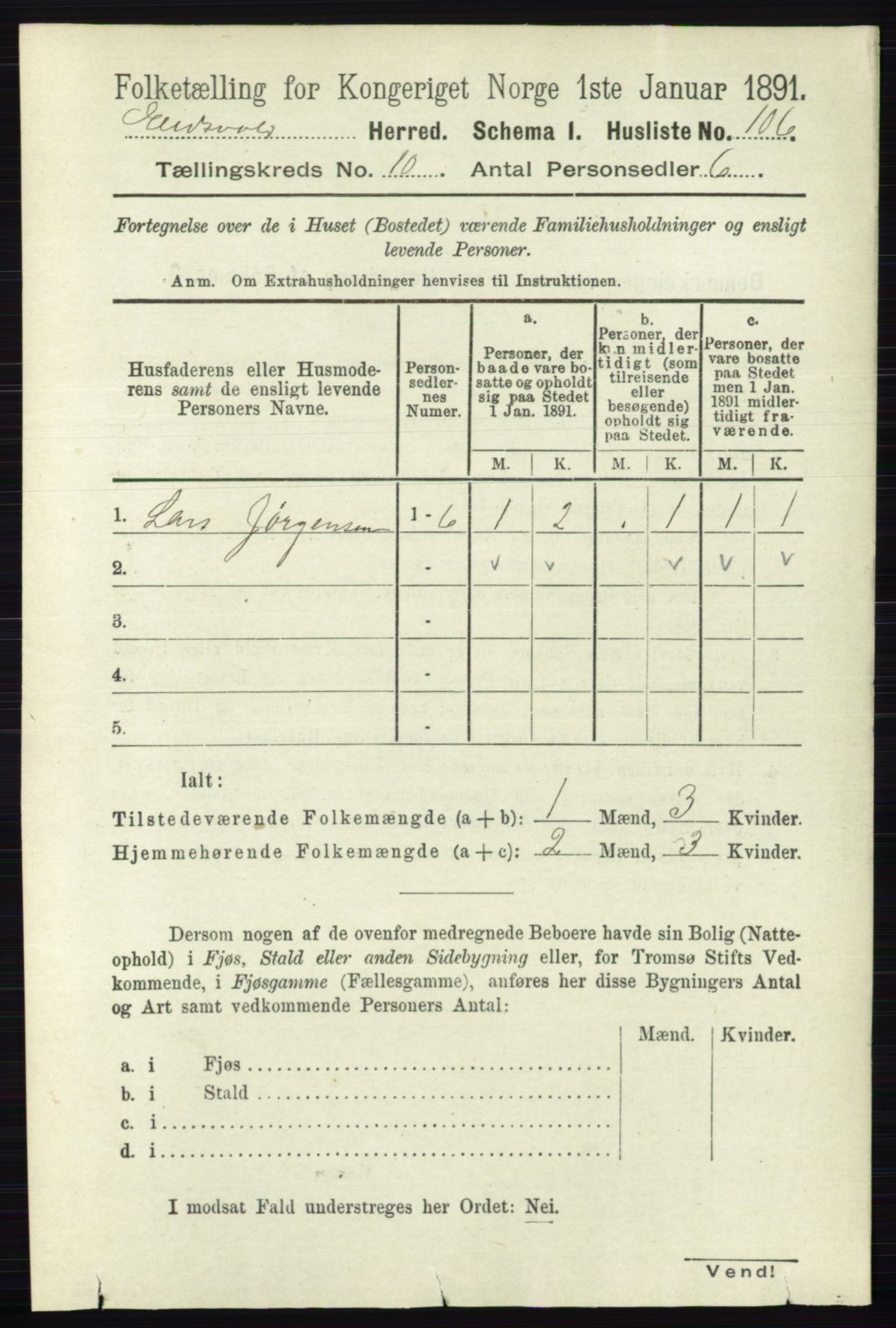 RA, 1891 census for 0237 Eidsvoll, 1891, p. 6785