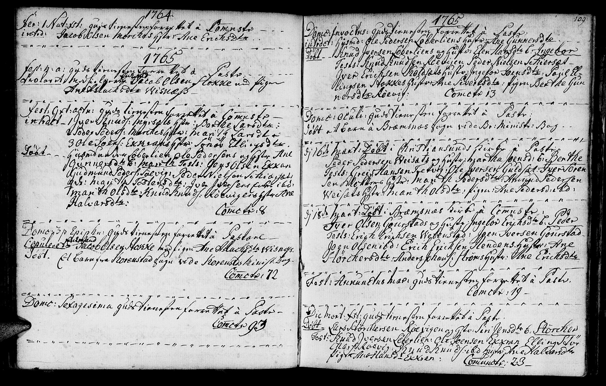 Ministerialprotokoller, klokkerbøker og fødselsregistre - Møre og Romsdal, SAT/A-1454/568/L0798: Parish register (official) no. 568A07, 1753-1780, p. 108-109