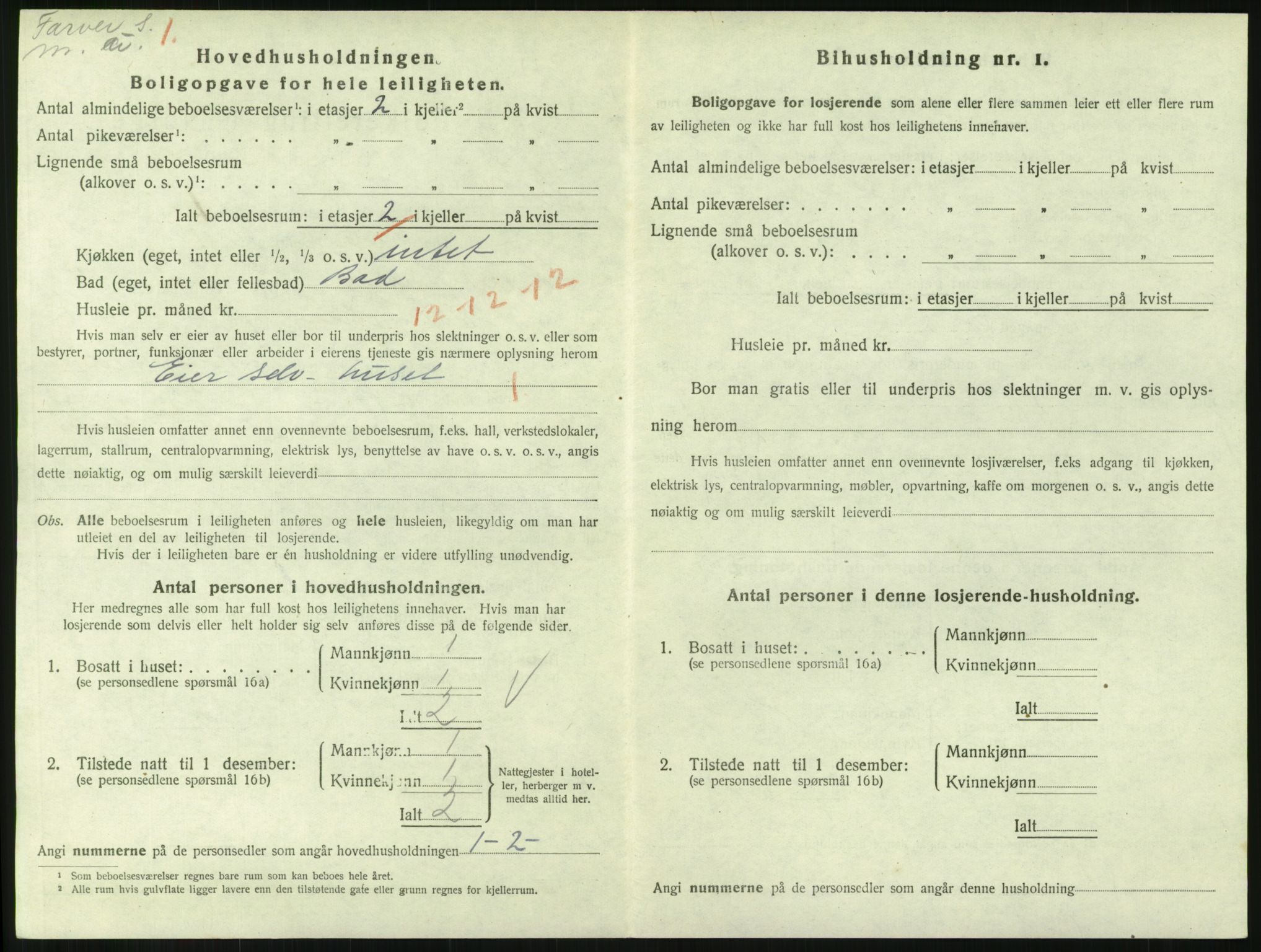 SAH, 1920 census for Lillehammer, 1920, p. 2303