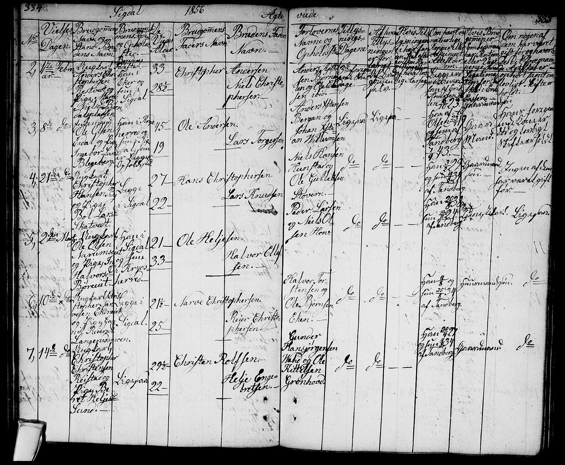 Sigdal kirkebøker, AV/SAKO-A-245/G/Ga/L0002: Parish register (copy) no. I 2, 1835-1856, p. 334-335