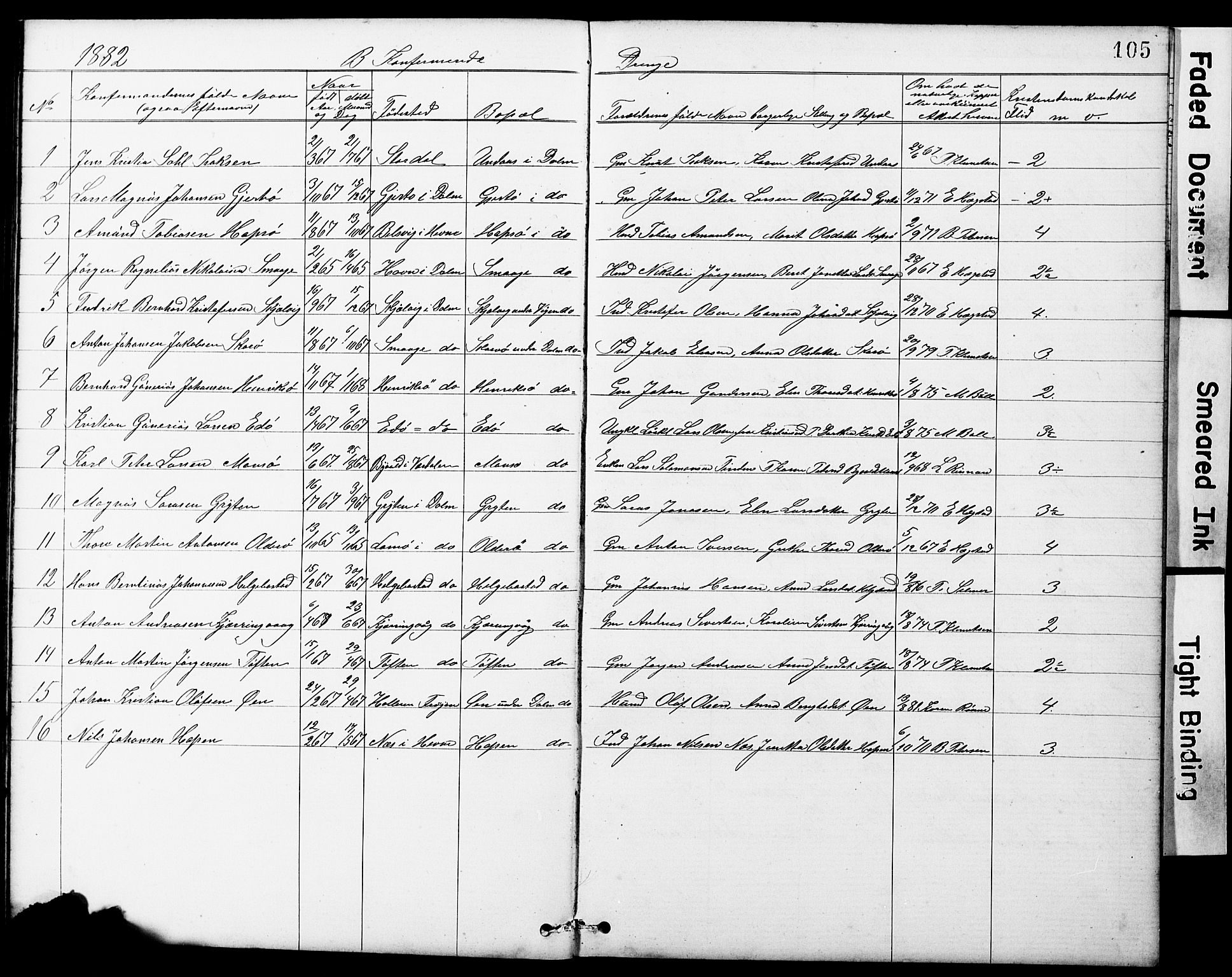 Ministerialprotokoller, klokkerbøker og fødselsregistre - Sør-Trøndelag, AV/SAT-A-1456/634/L0541: Parish register (copy) no. 634C03, 1874-1891, p. 105