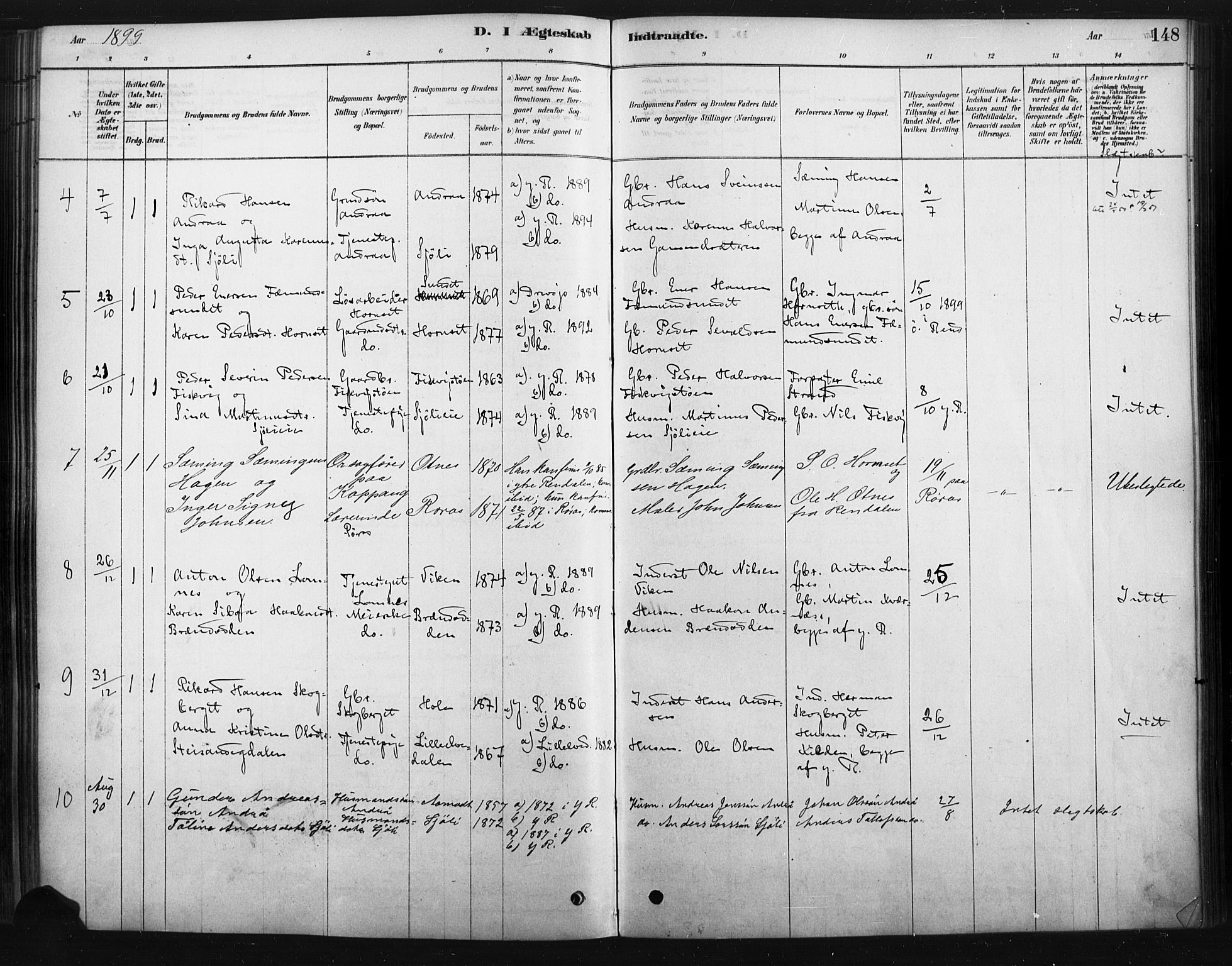 Rendalen prestekontor, AV/SAH-PREST-054/H/Ha/Haa/L0010: Parish register (official) no. 10, 1878-1901, p. 148