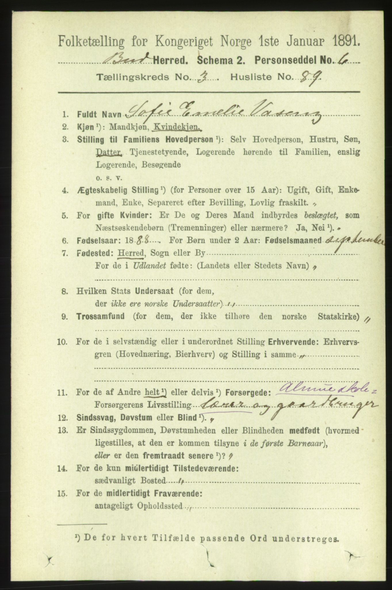 RA, 1891 census for 1549 Bud, 1891, p. 2057