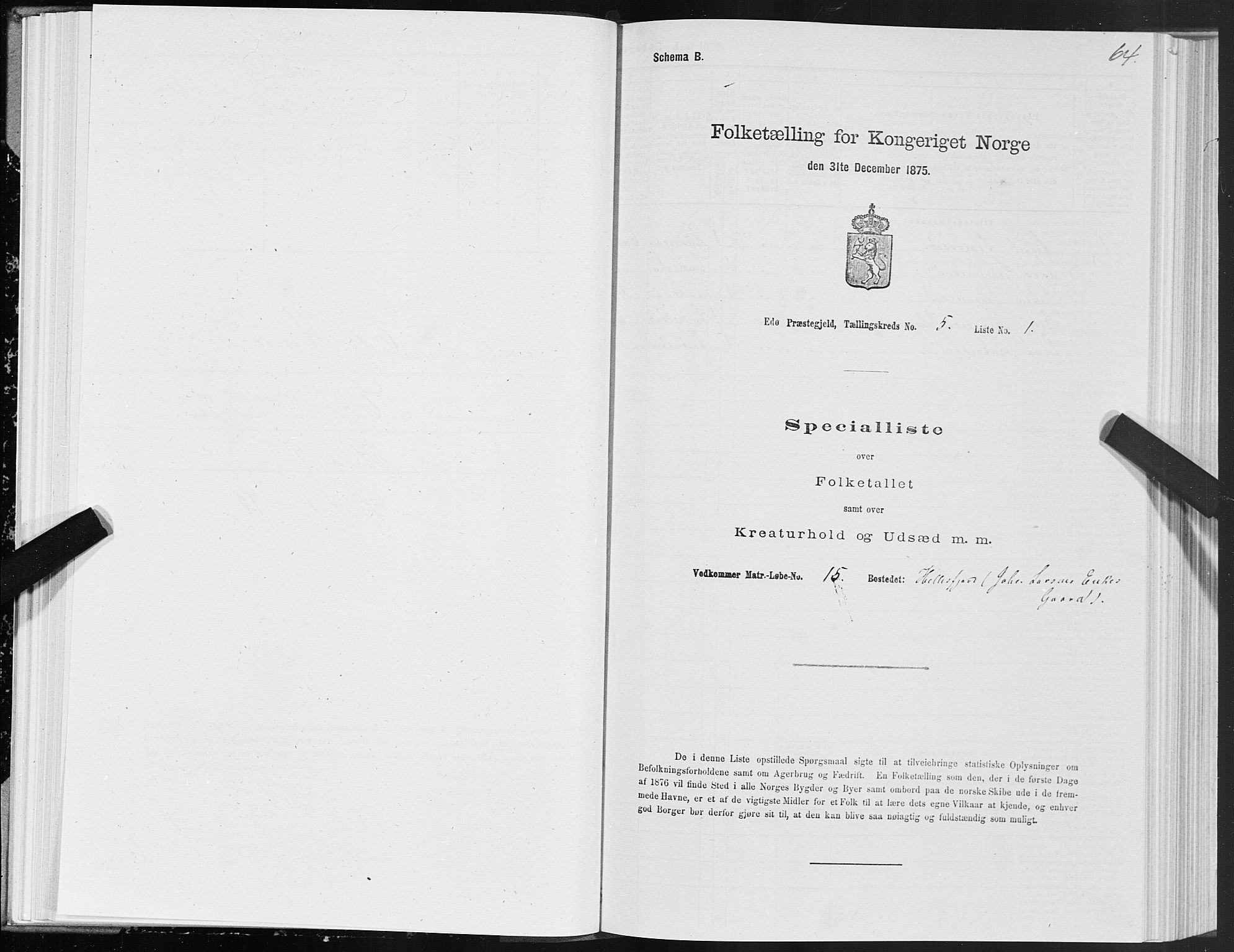 SAT, 1875 census for 1573P Edøy, 1875, p. 2064