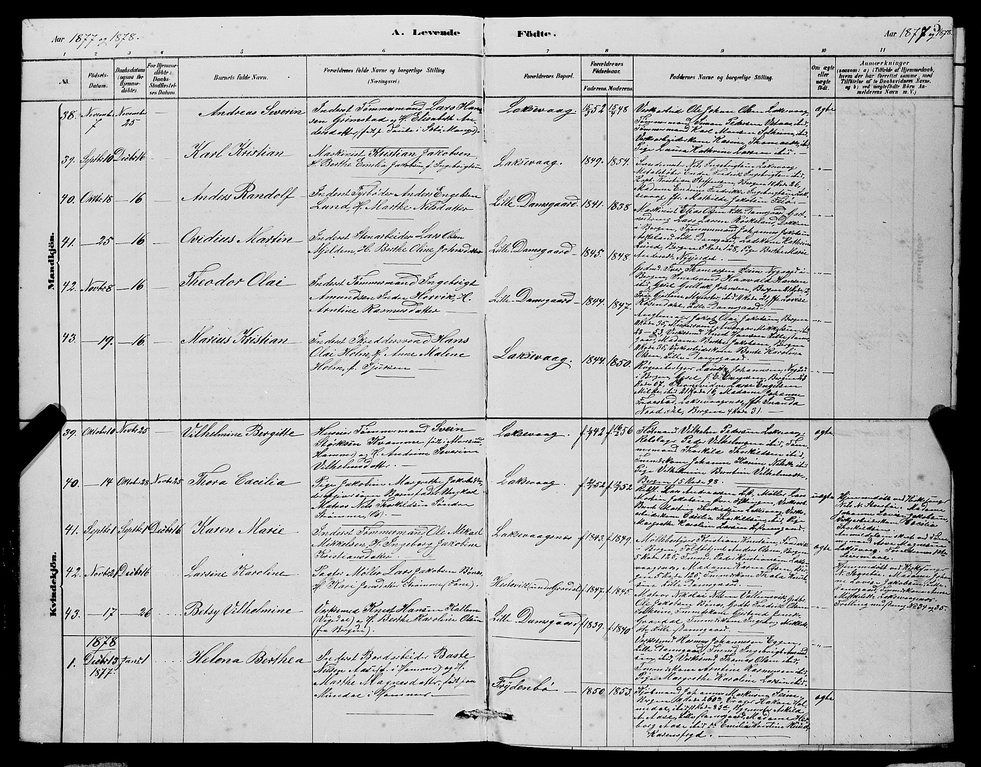 Laksevåg Sokneprestembete, SAB/A-76501/H/Ha/Hab/Haba/L0002: Parish register (copy) no. A 2, 1877-1887, p. 5