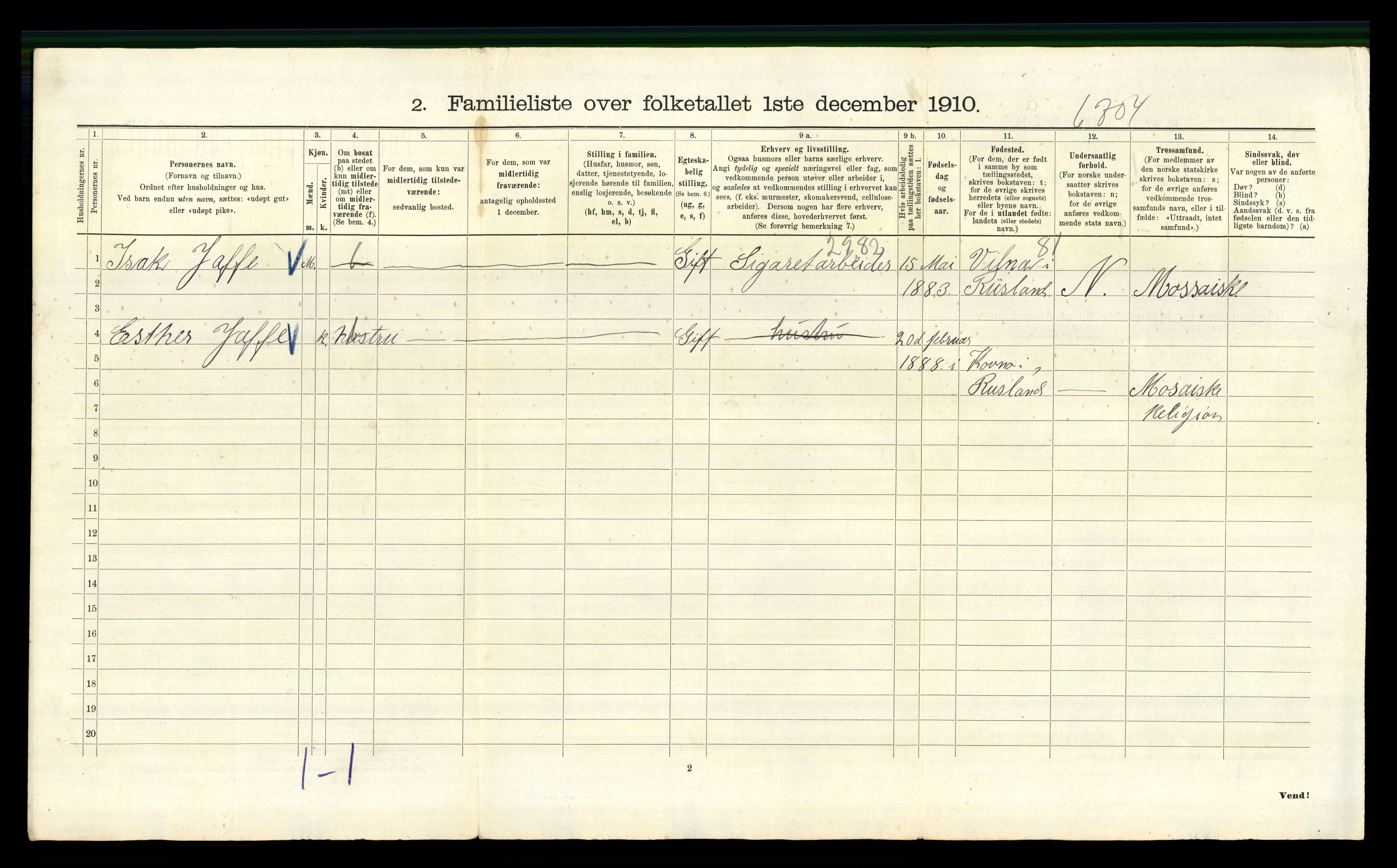 RA, 1910 census for Kristiania, 1910, p. 18458