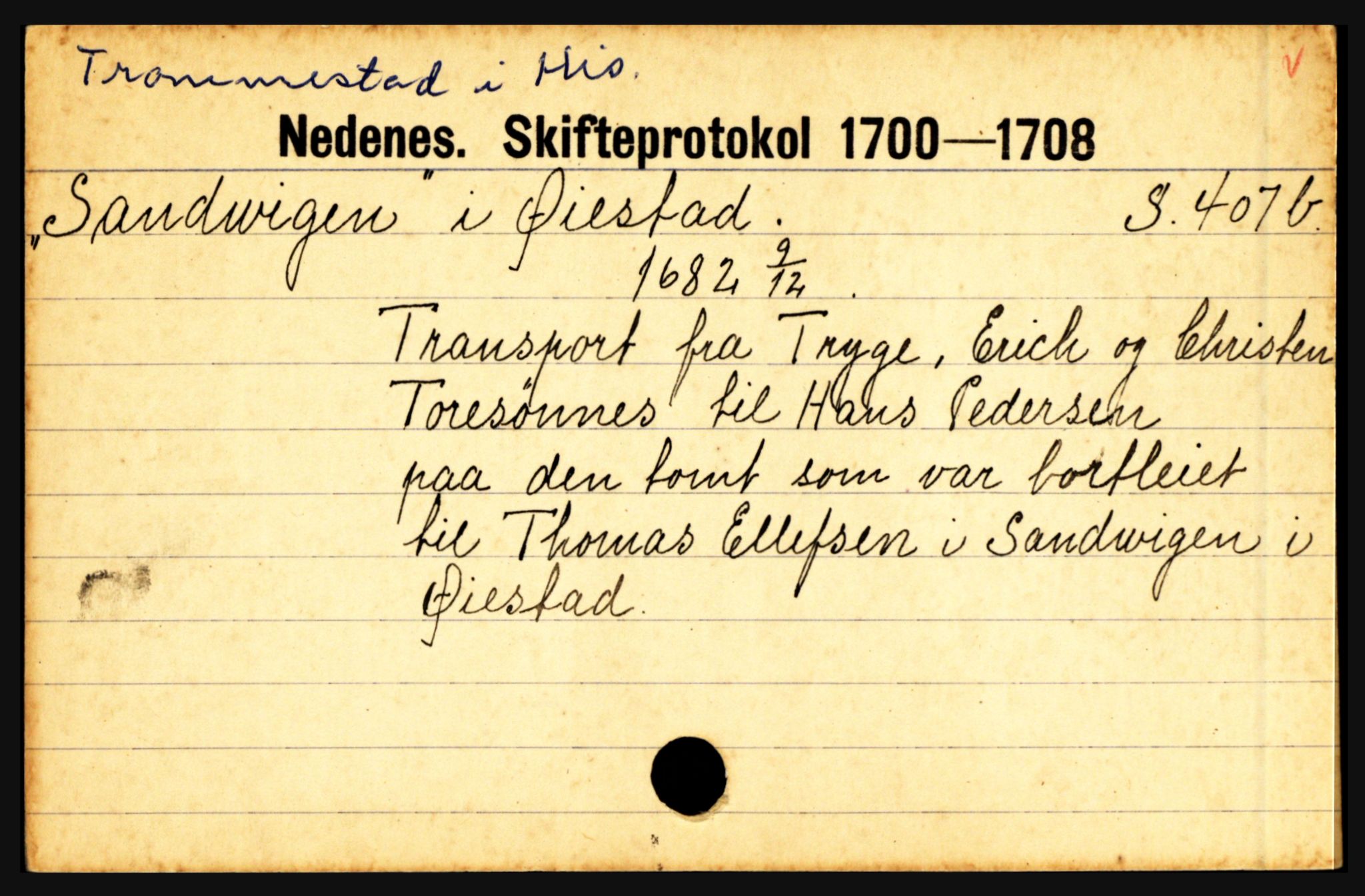 Nedenes sorenskriveri før 1824, AV/SAK-1221-0007/H, p. 30489