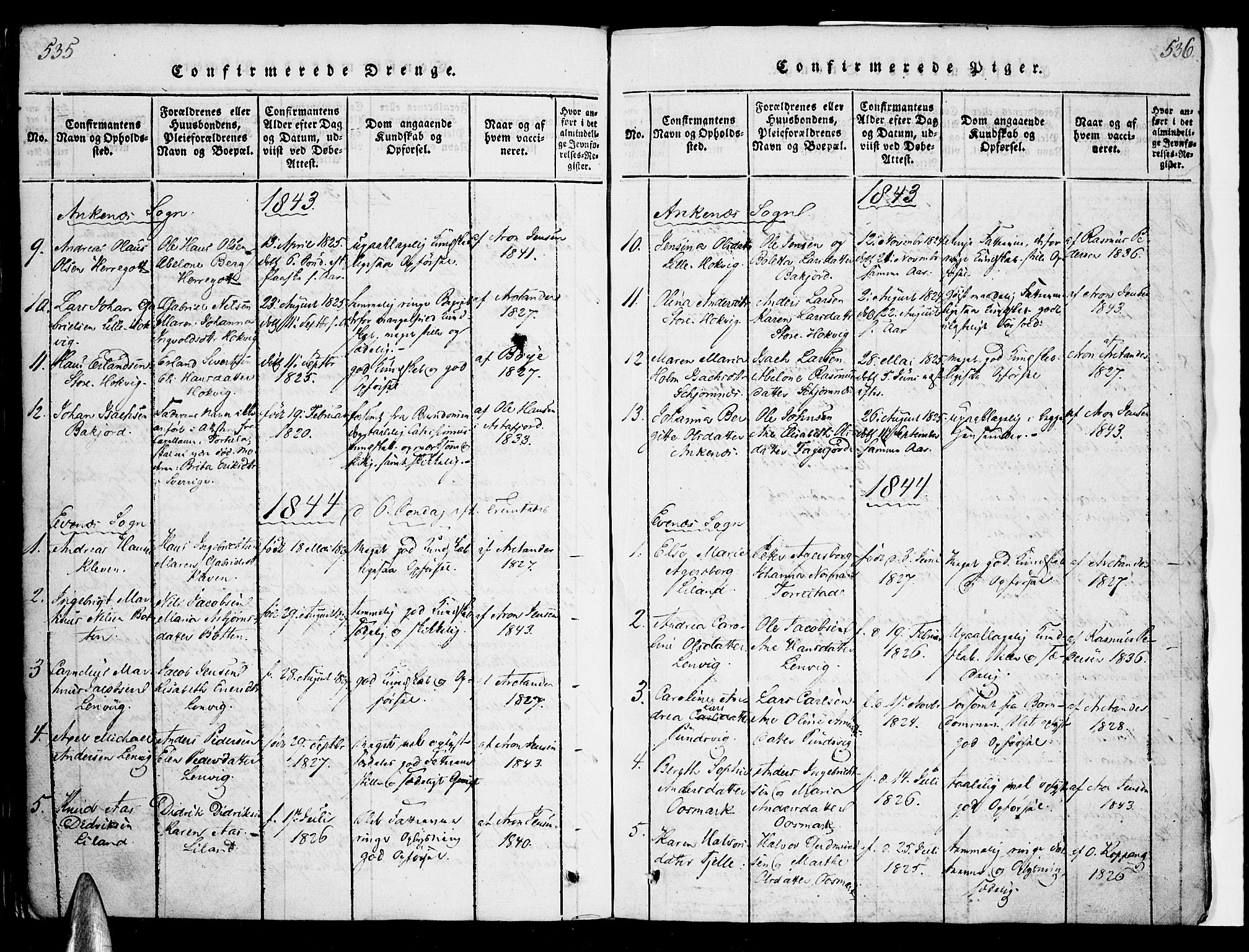 Ministerialprotokoller, klokkerbøker og fødselsregistre - Nordland, AV/SAT-A-1459/863/L0894: Parish register (official) no. 863A06, 1821-1851, p. 535-536