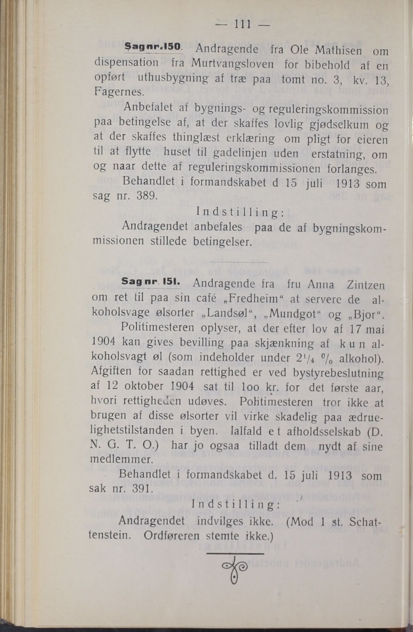 Narvik kommune. Formannskap , AIN/K-18050.150/A/Ab/L0003: Møtebok, 1913