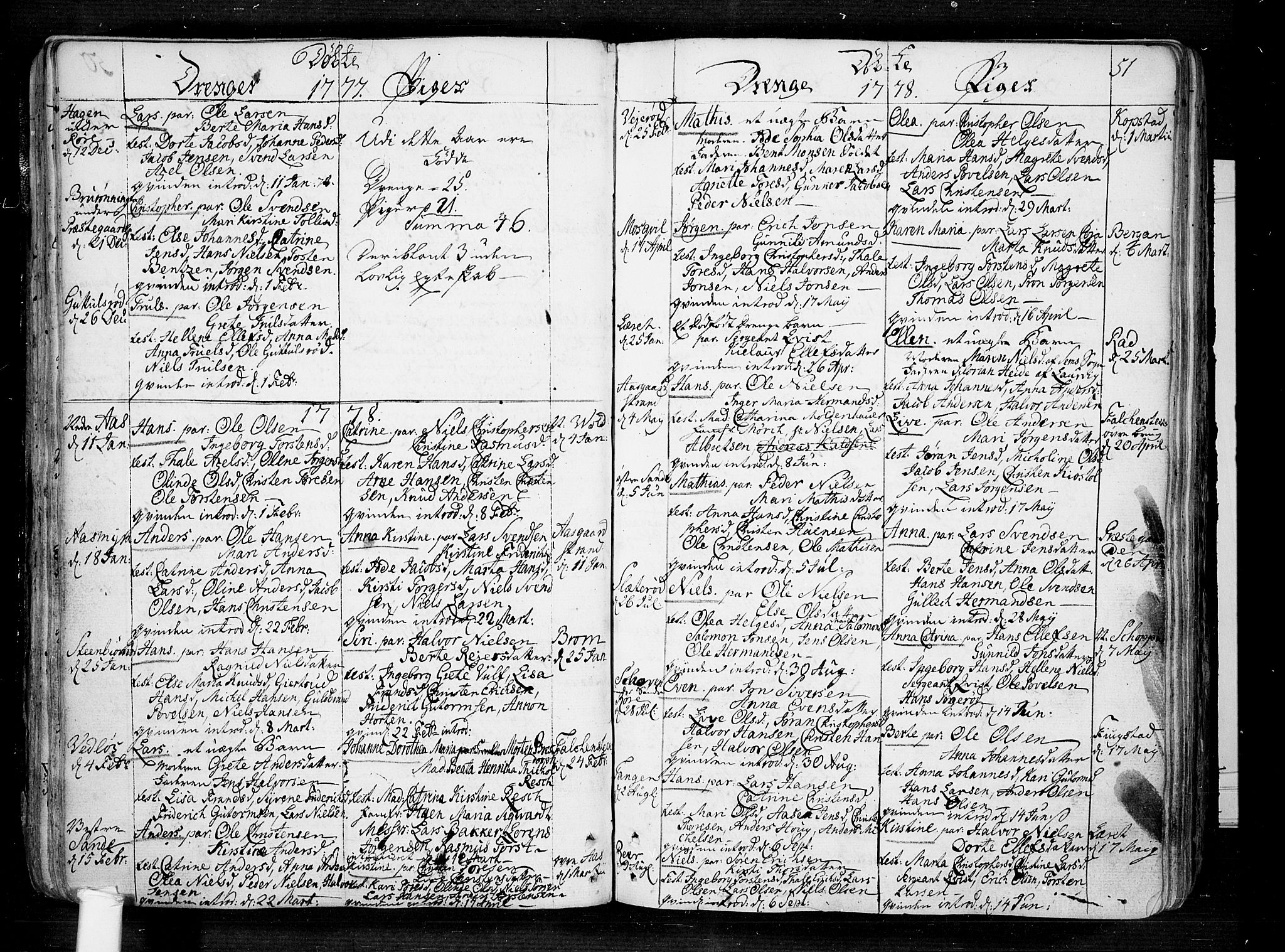 Borre kirkebøker, SAKO/A-338/F/Fa/L0002: Parish register (official) no. I 2, 1752-1806, p. 51