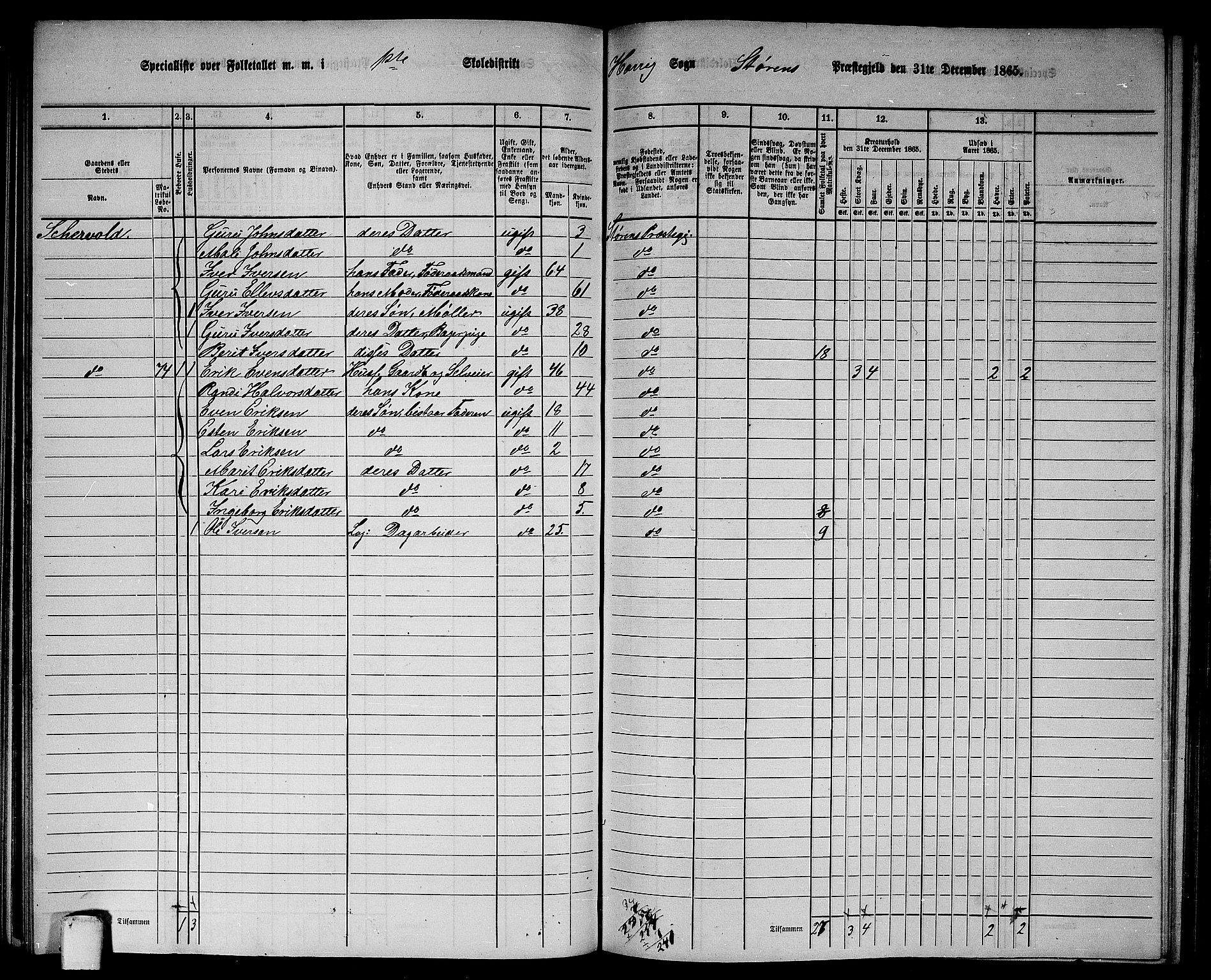 RA, 1865 census for Støren, 1865, p. 131