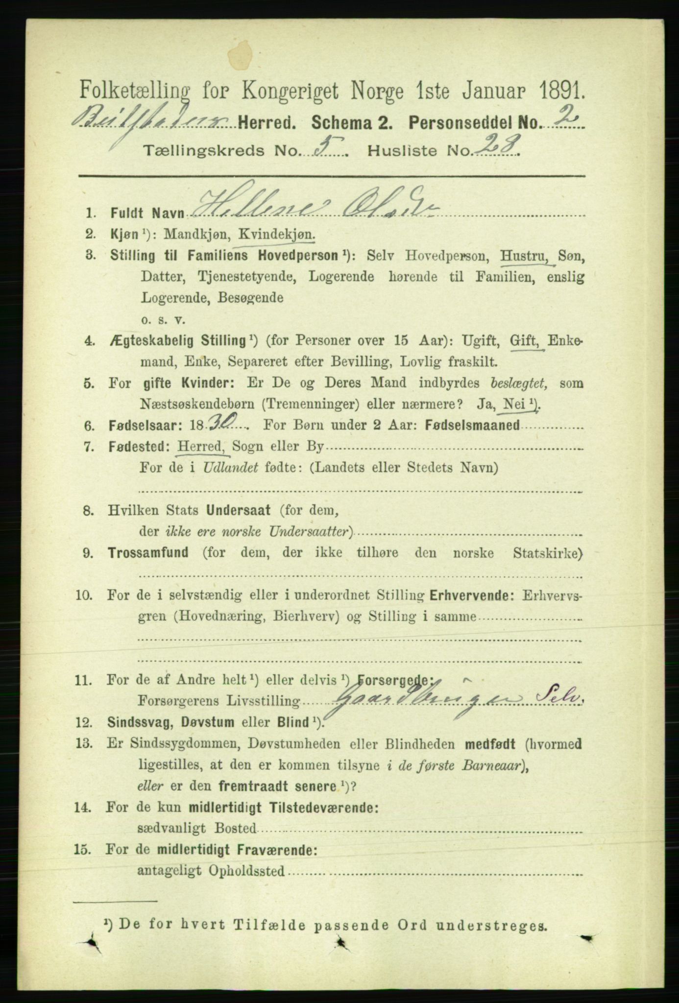 RA, 1891 census for 1727 Beitstad, 1891, p. 1433