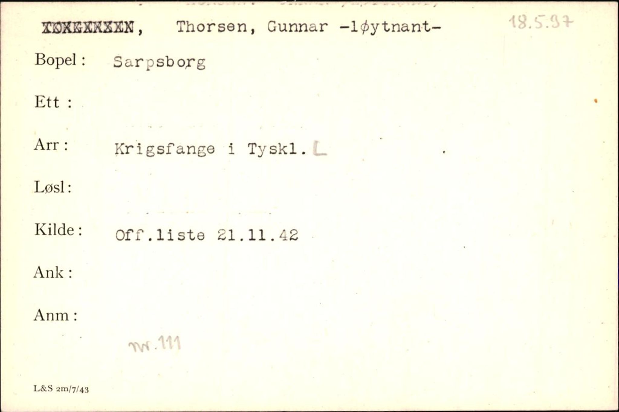 Forsvaret, Forsvarets krigshistoriske avdeling, AV/RA-RAFA-2017/Y/Yf/L0200: II-C-11-2102  -  Norske krigsfanger i Tyskland, 1940-1945, p. 1069