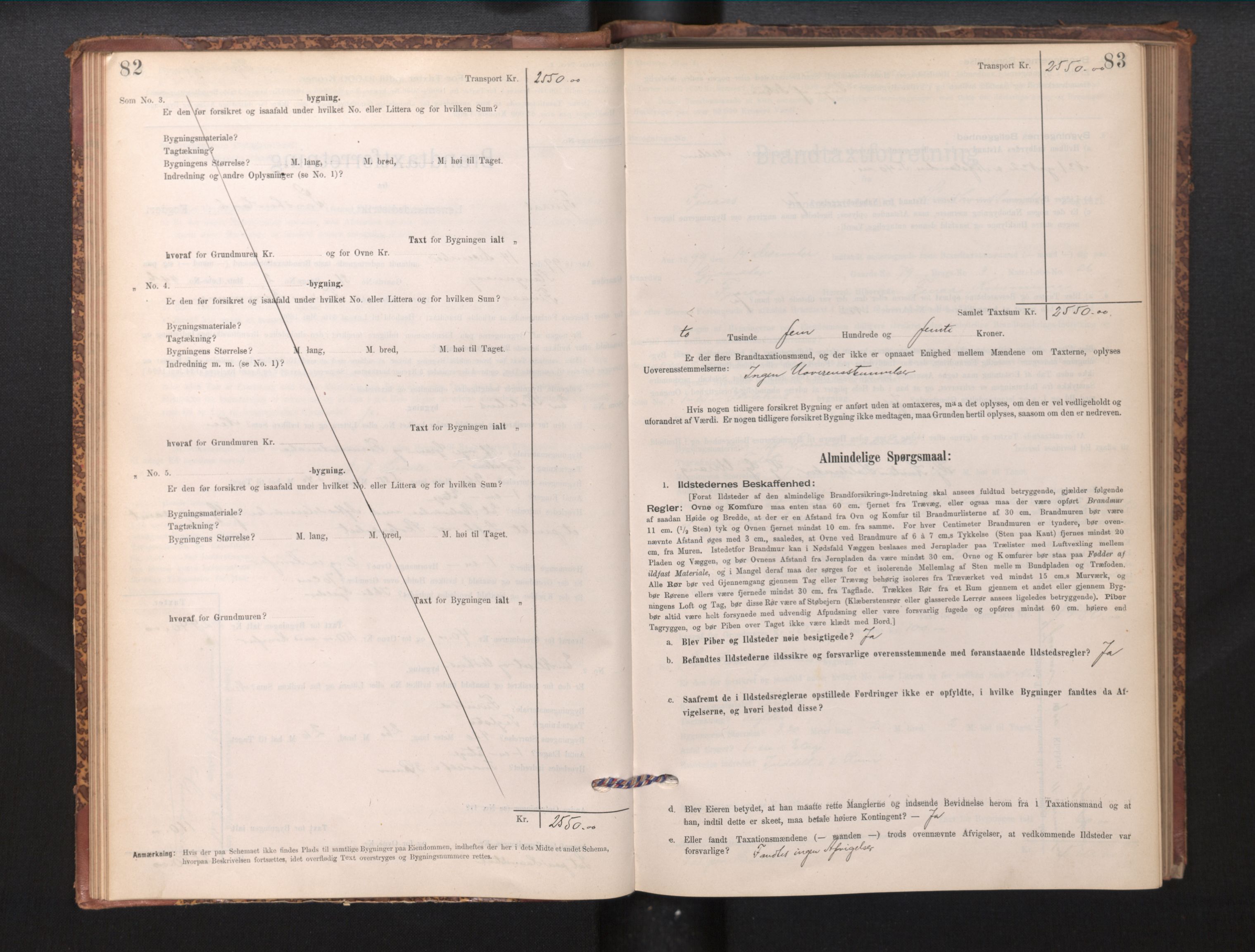 Lensmannen i Finnås, AV/SAB-A-31901/0012/L0002: Branntakstprotokoll, skjematakst, 1894-1954, p. 82-83