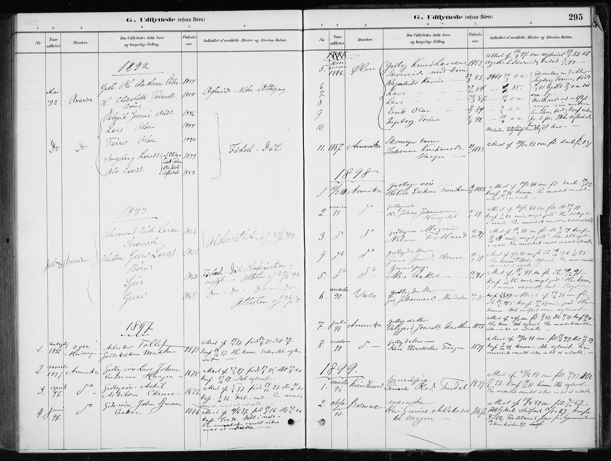 Skånevik sokneprestembete, SAB/A-77801/H/Haa: Parish register (official) no. E  1, 1879-1901, p. 295
