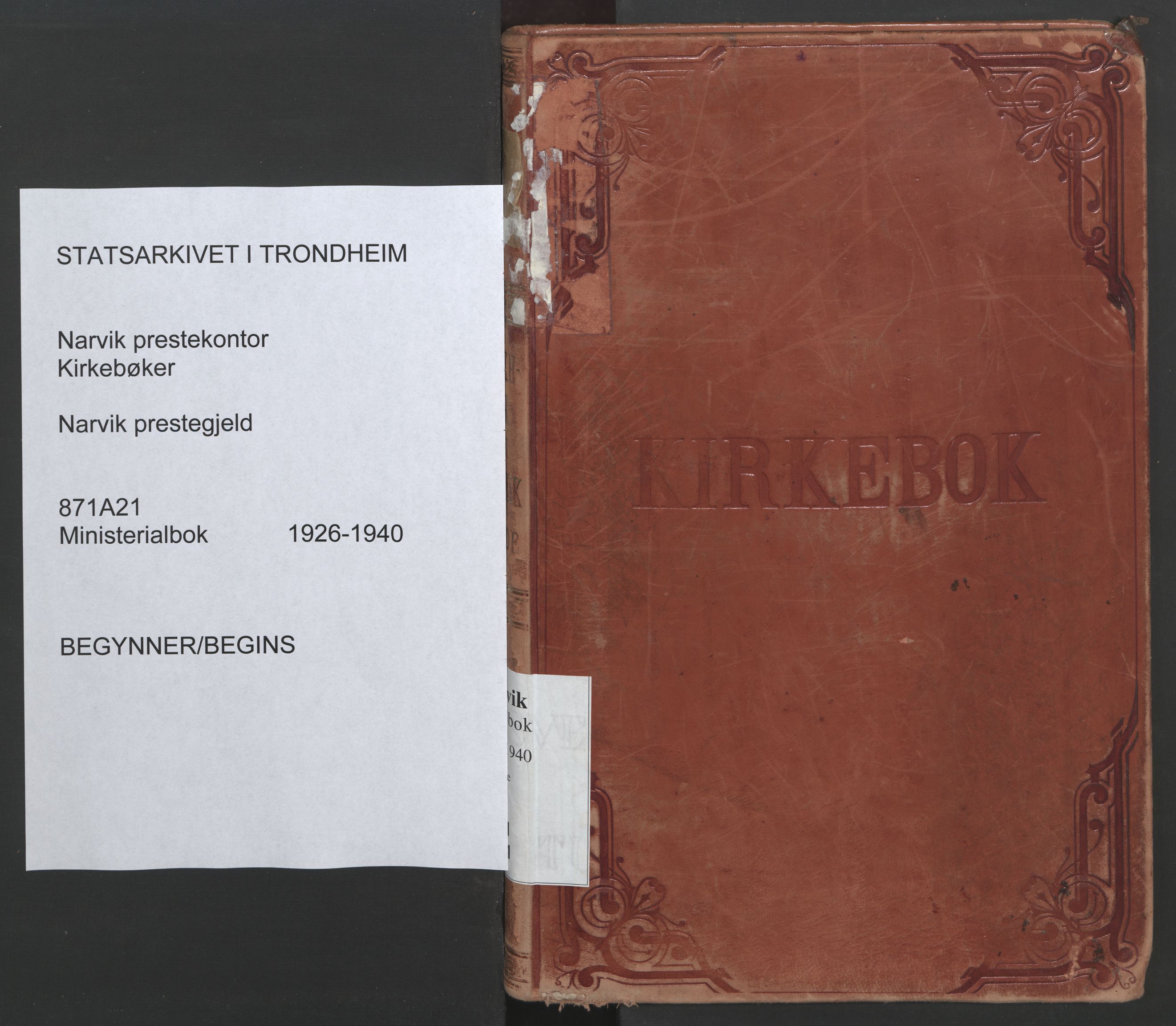 Ministerialprotokoller, klokkerbøker og fødselsregistre - Nordland, SAT/A-1459/871/L1005: Parish register (official) no. 871A21, 1926-1940