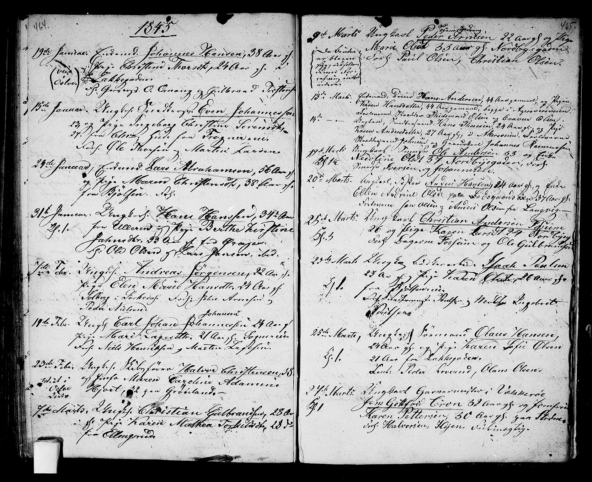 Aker prestekontor kirkebøker, SAO/A-10861/G/L0007: Parish register (copy) no. 7, 1838-1846, p. 464-465