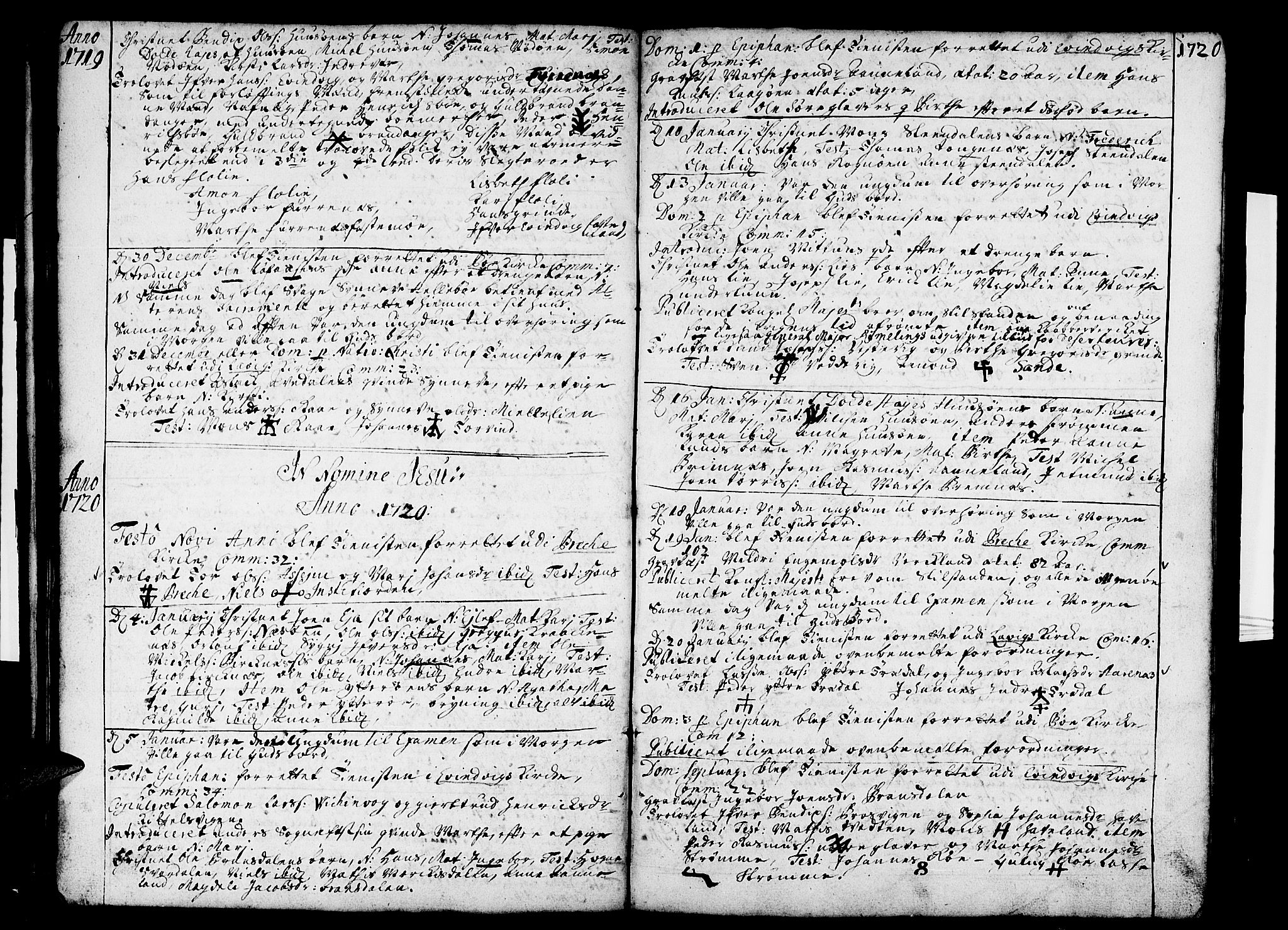 Gulen sokneprestembete, AV/SAB-A-80201/H/Haa/Haaa/L0007: Parish register (official) no. A 7, 1716-1722, p. 44