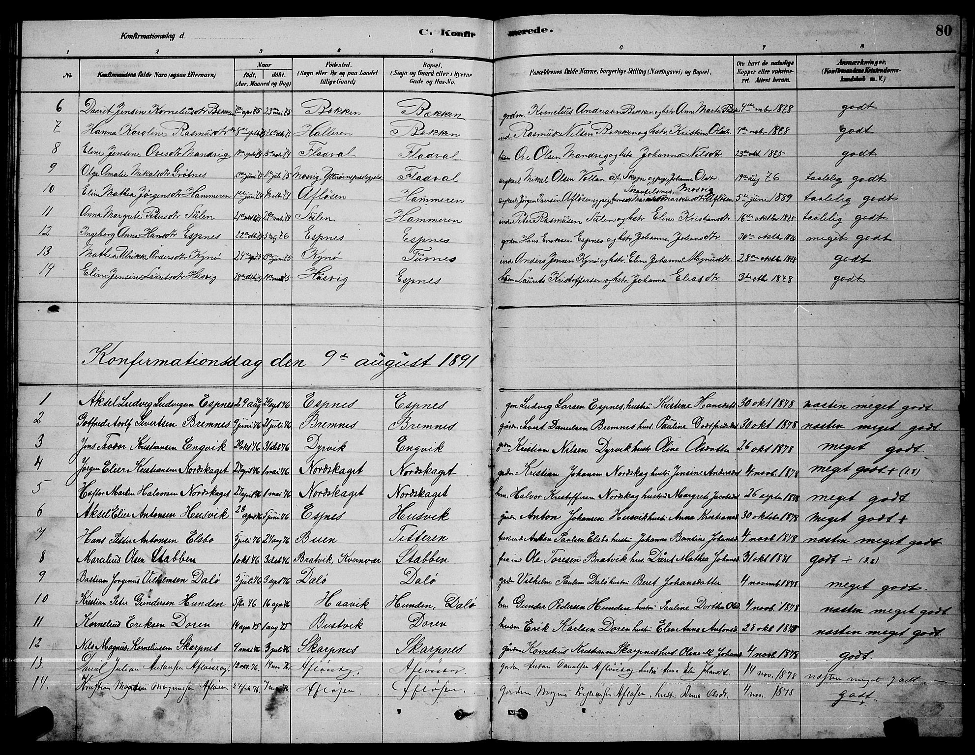 Ministerialprotokoller, klokkerbøker og fødselsregistre - Sør-Trøndelag, SAT/A-1456/641/L0597: Parish register (copy) no. 641C01, 1878-1893, p. 80