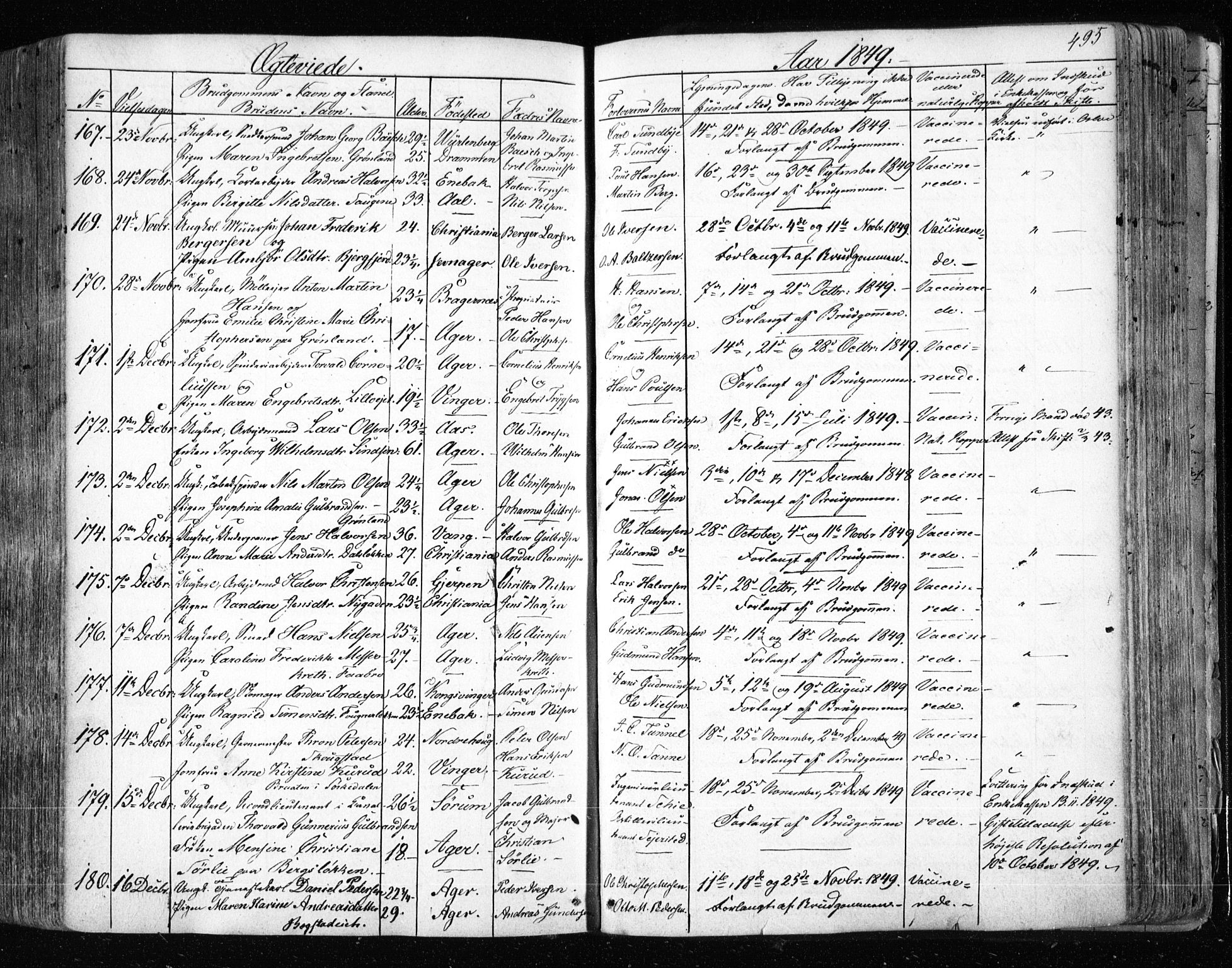 Aker prestekontor kirkebøker, AV/SAO-A-10861/F/L0019: Parish register (official) no. 19, 1842-1852, p. 495