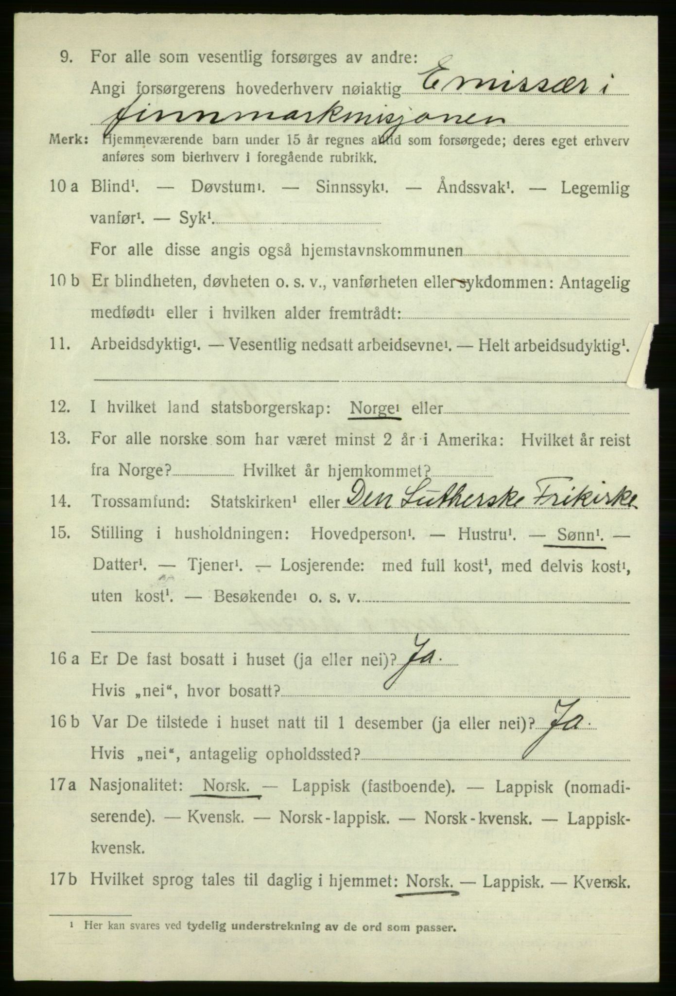 SATØ, 1920 census for Talvik, 1920, p. 5423