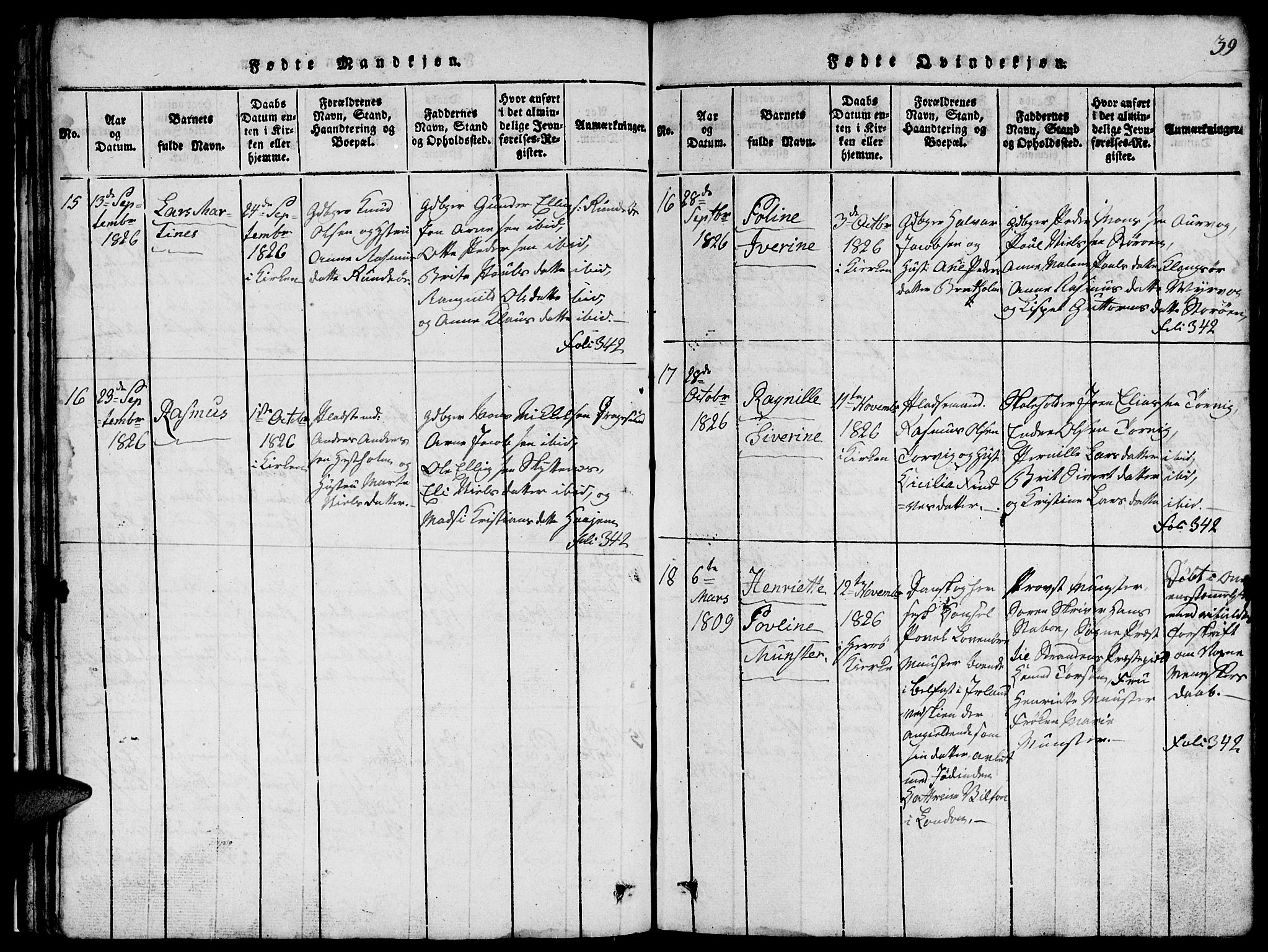 Ministerialprotokoller, klokkerbøker og fødselsregistre - Møre og Romsdal, AV/SAT-A-1454/507/L0078: Parish register (copy) no. 507C01, 1816-1840, p. 39