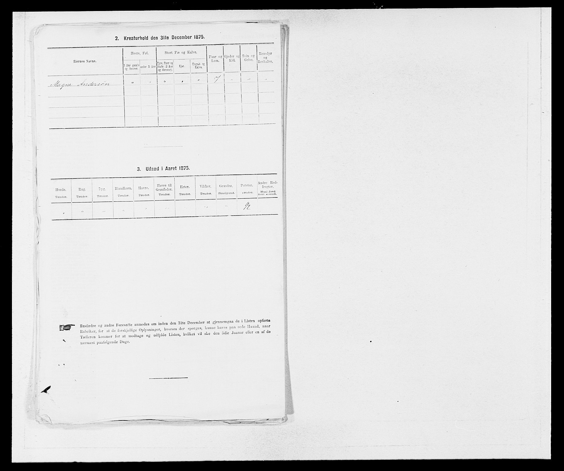 SAB, 1875 census for 1263P Lindås, 1875, p. 2039