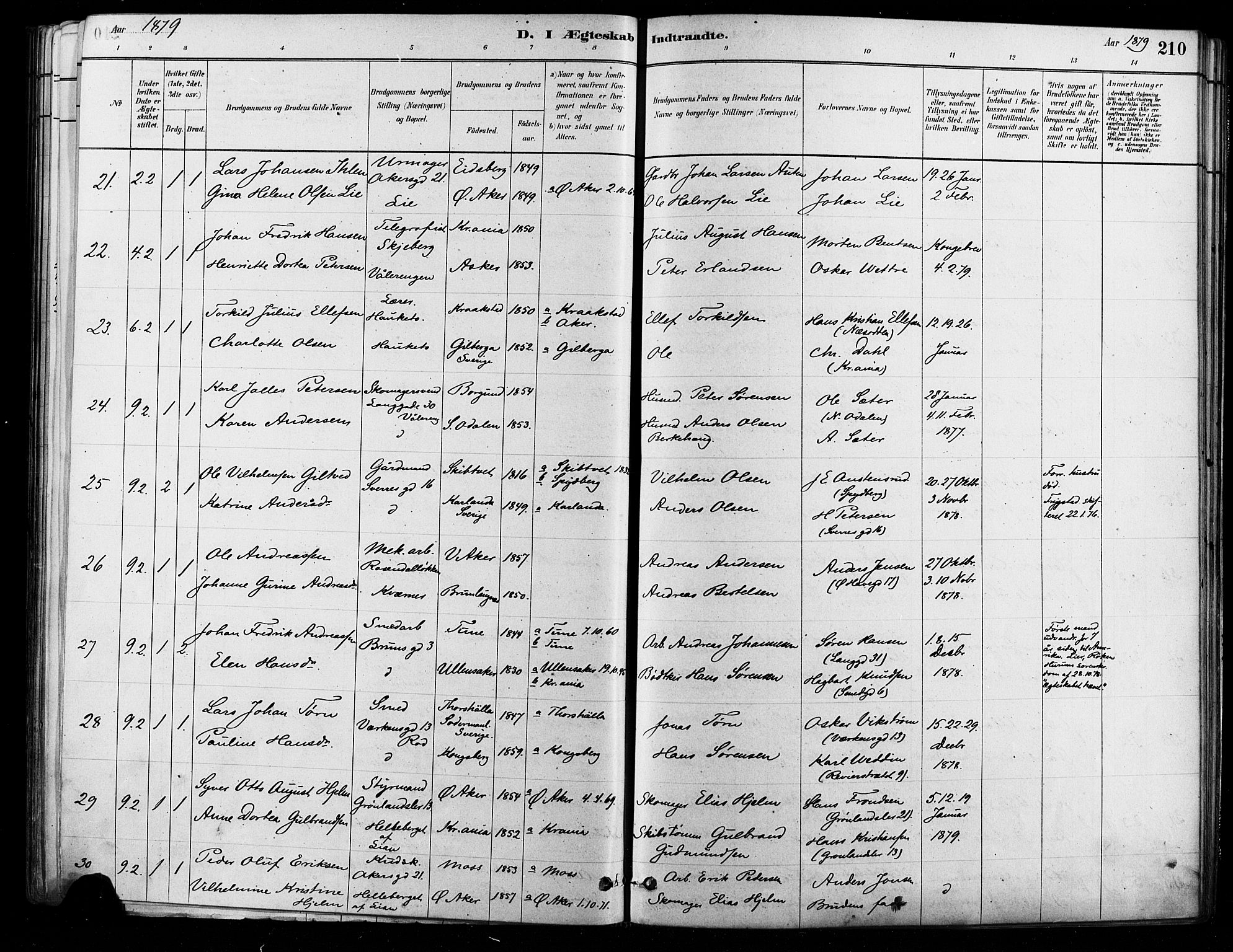 Østre Aker prestekontor Kirkebøker, AV/SAO-A-10840/F/Fa/L0006: Parish register (official) no. I 5, 1879-1882, p. 210