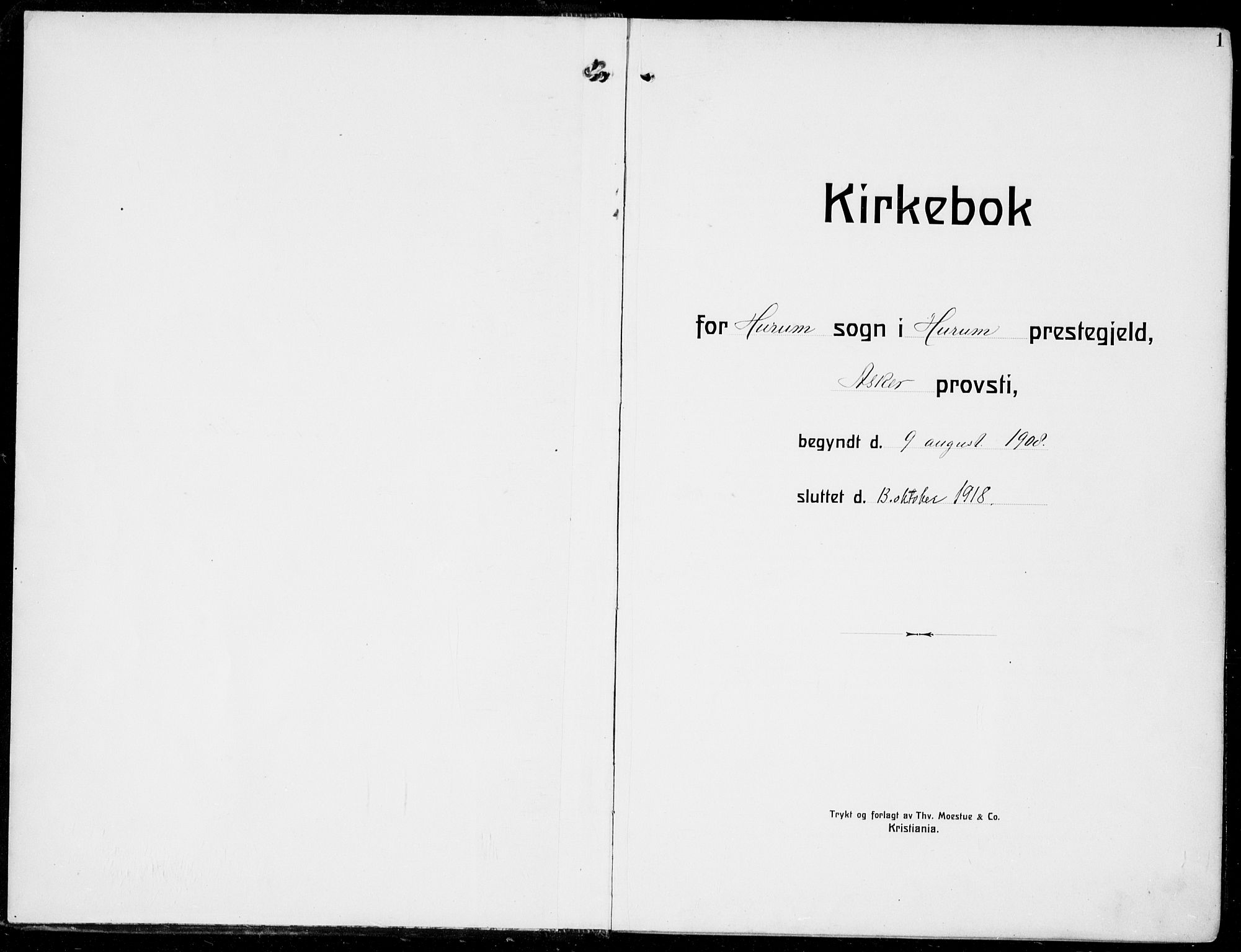 Hurum kirkebøker, AV/SAKO-A-229/F/Fa/L0016: Parish register (official) no. 16, 1899-1918, p. 1