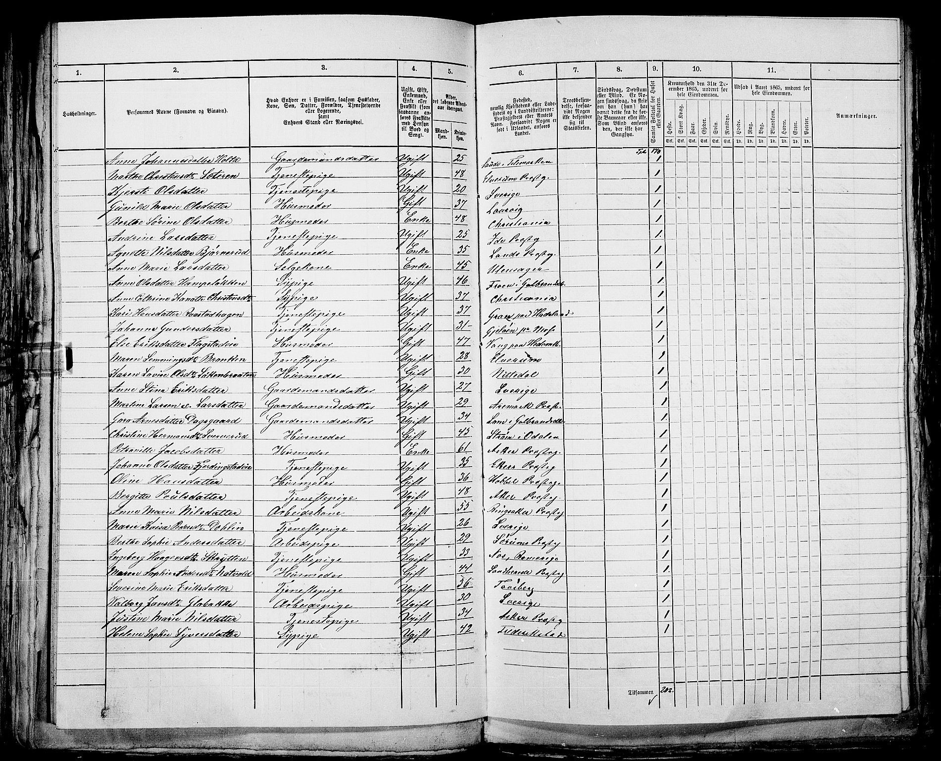 RA, 1865 census for Kristiania, 1865, p. 722
