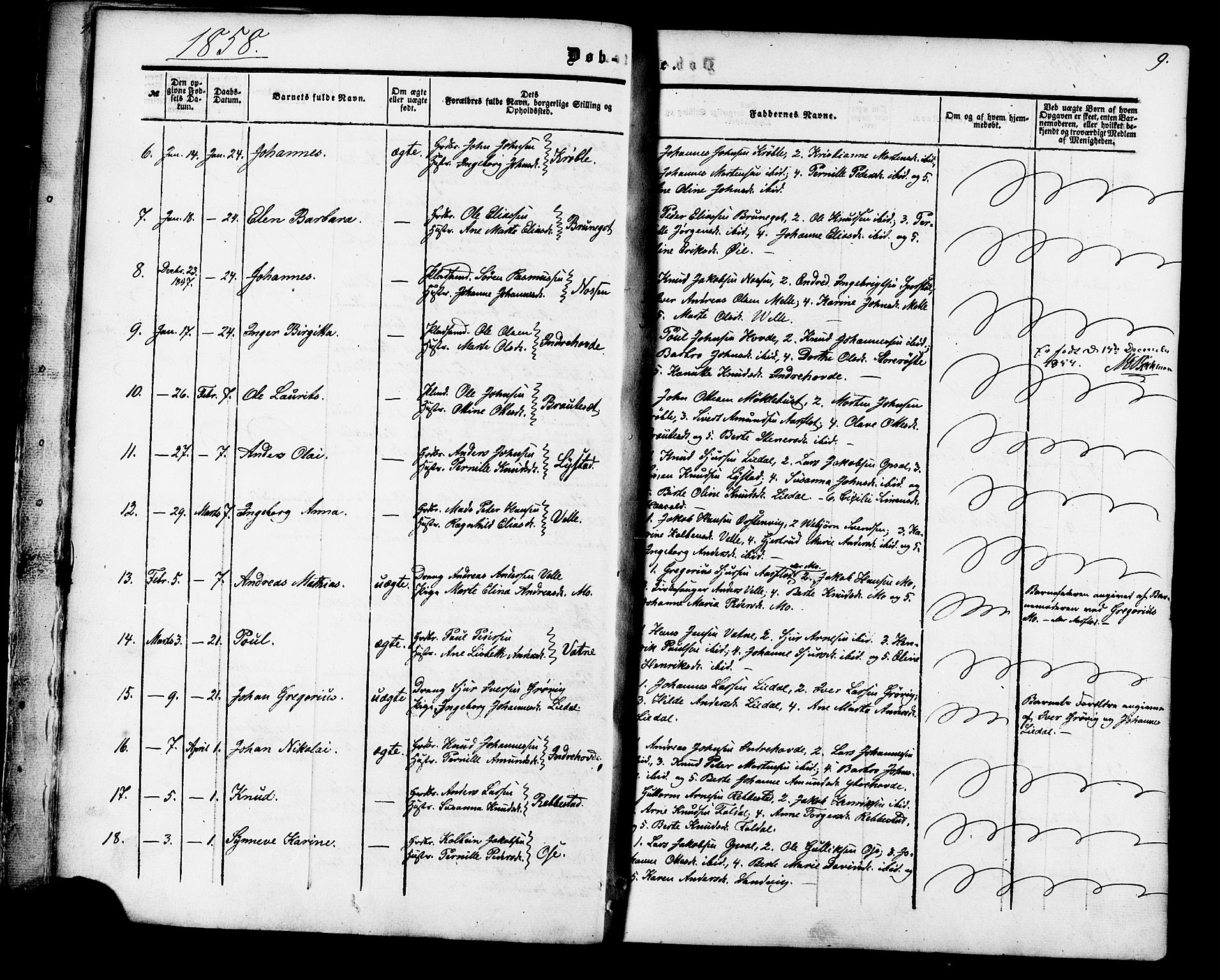 Ministerialprotokoller, klokkerbøker og fødselsregistre - Møre og Romsdal, SAT/A-1454/513/L0175: Parish register (official) no. 513A02, 1856-1877, p. 9