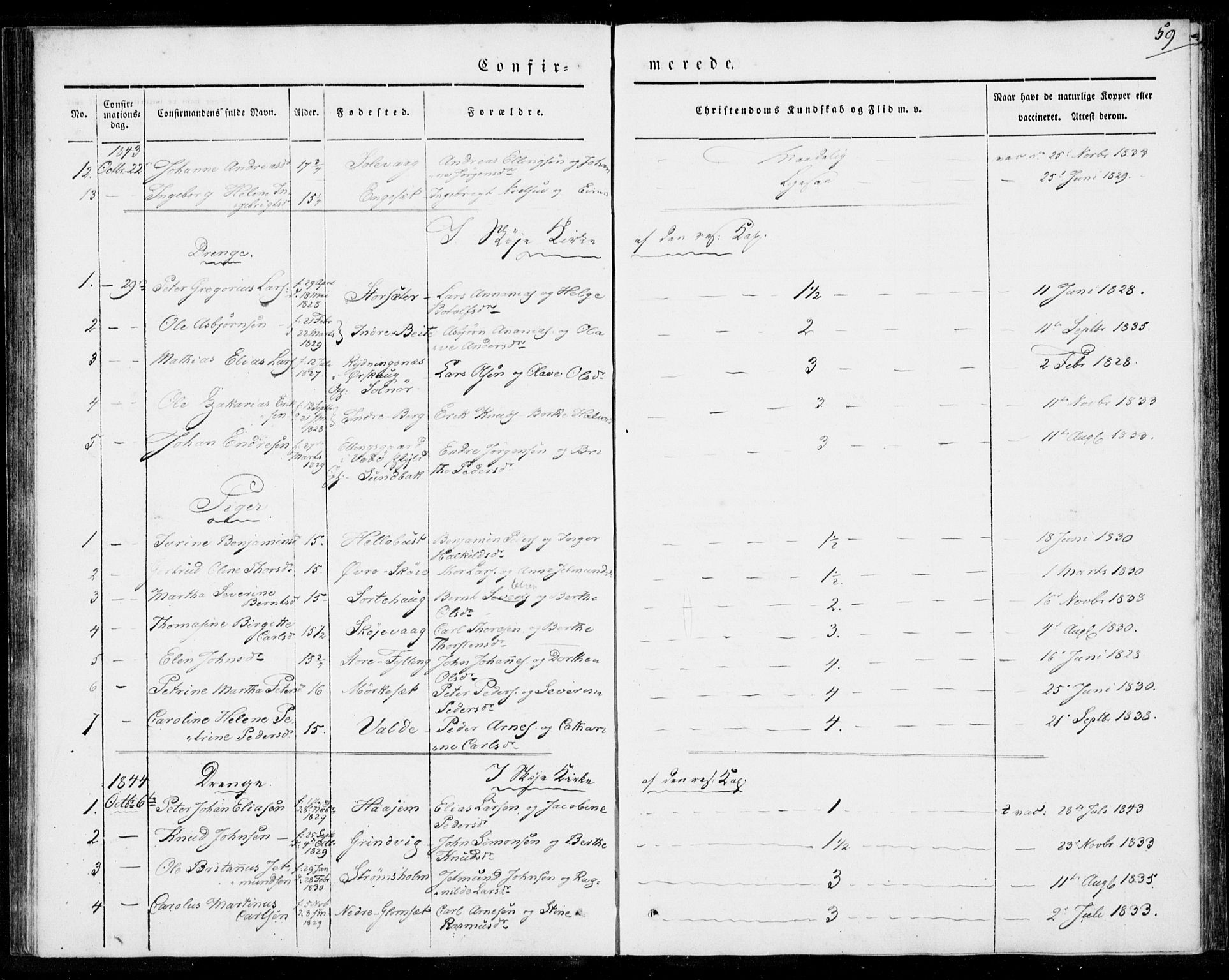 Ministerialprotokoller, klokkerbøker og fødselsregistre - Møre og Romsdal, AV/SAT-A-1454/524/L0352: Parish register (official) no. 524A04, 1838-1847, p. 59