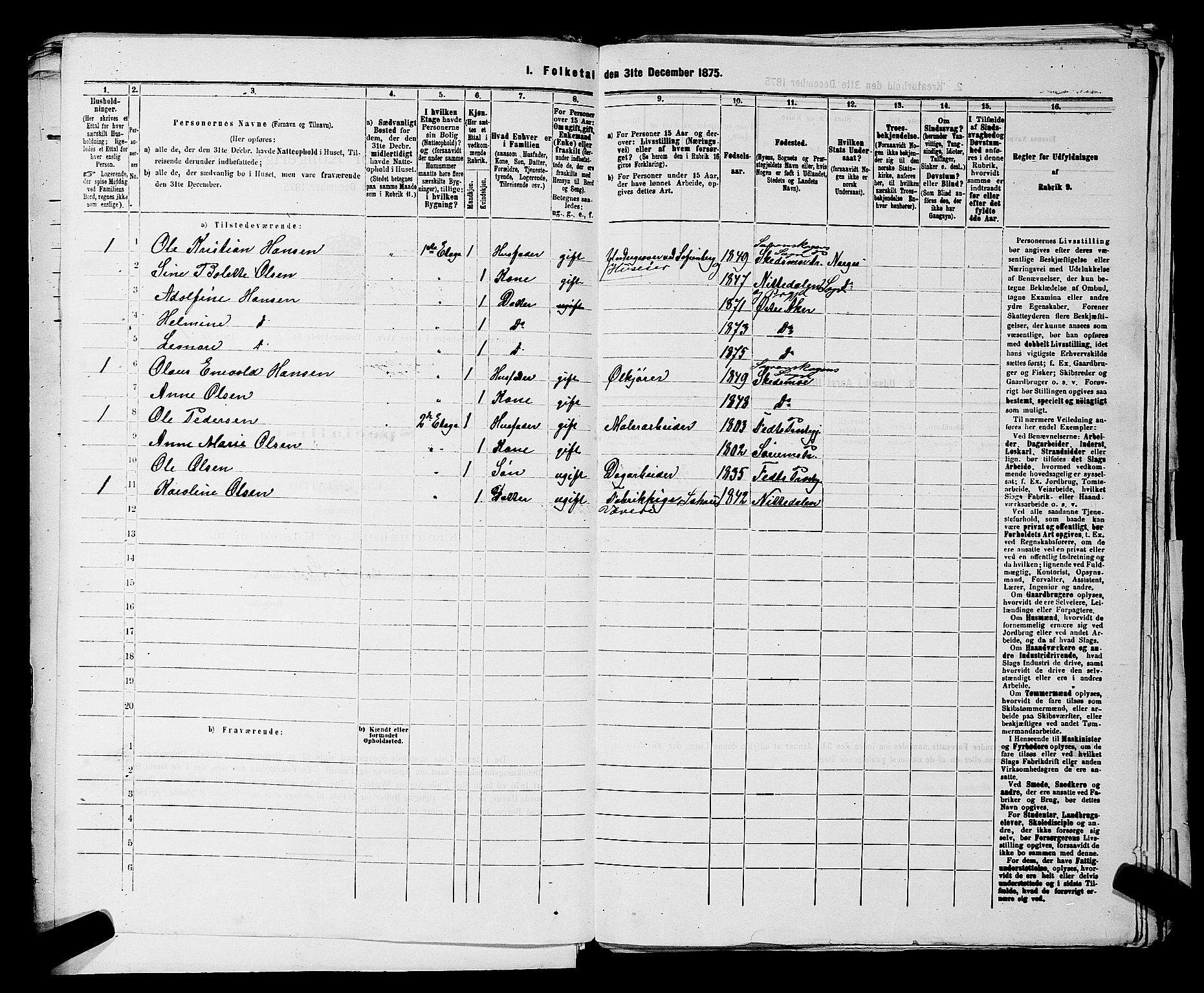 RA, 1875 census for 0218bP Østre Aker, 1875, p. 767