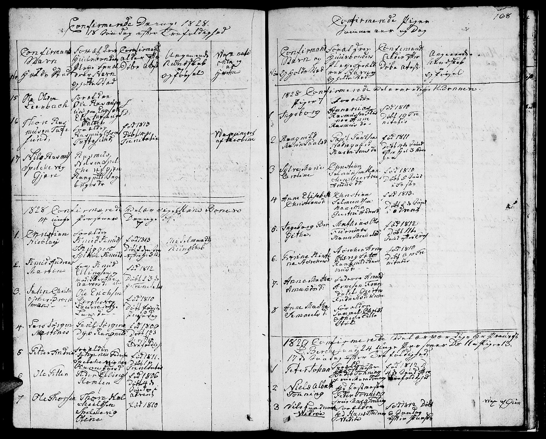 Ministerialprotokoller, klokkerbøker og fødselsregistre - Møre og Romsdal, AV/SAT-A-1454/528/L0425: Parish register (copy) no. 528C06, 1827-1840, p. 168