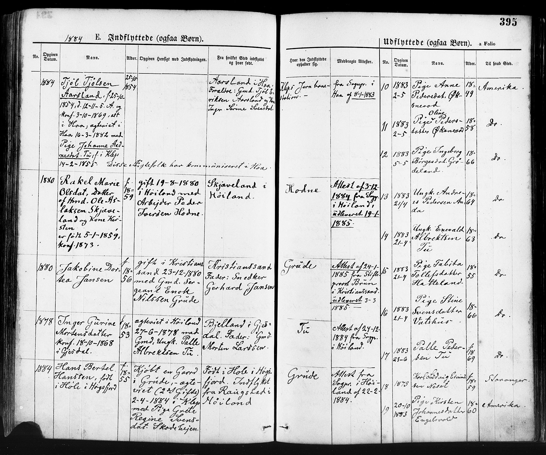 Klepp sokneprestkontor, AV/SAST-A-101803/001/3/30BA/L0006: Parish register (official) no. A 6, 1871-1885, p. 395