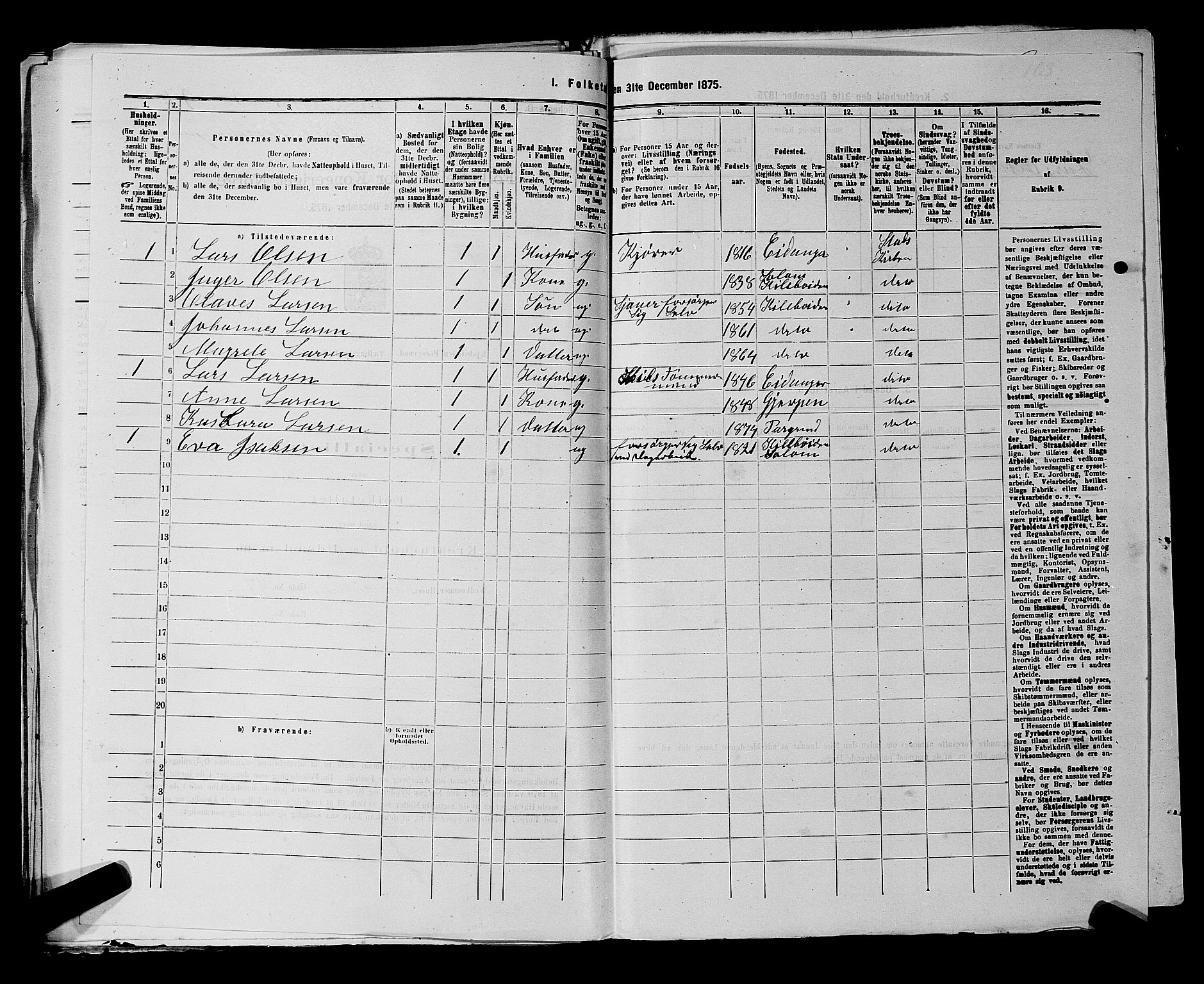 SAKO, 1875 census for 0805P Porsgrunn, 1875, p. 726