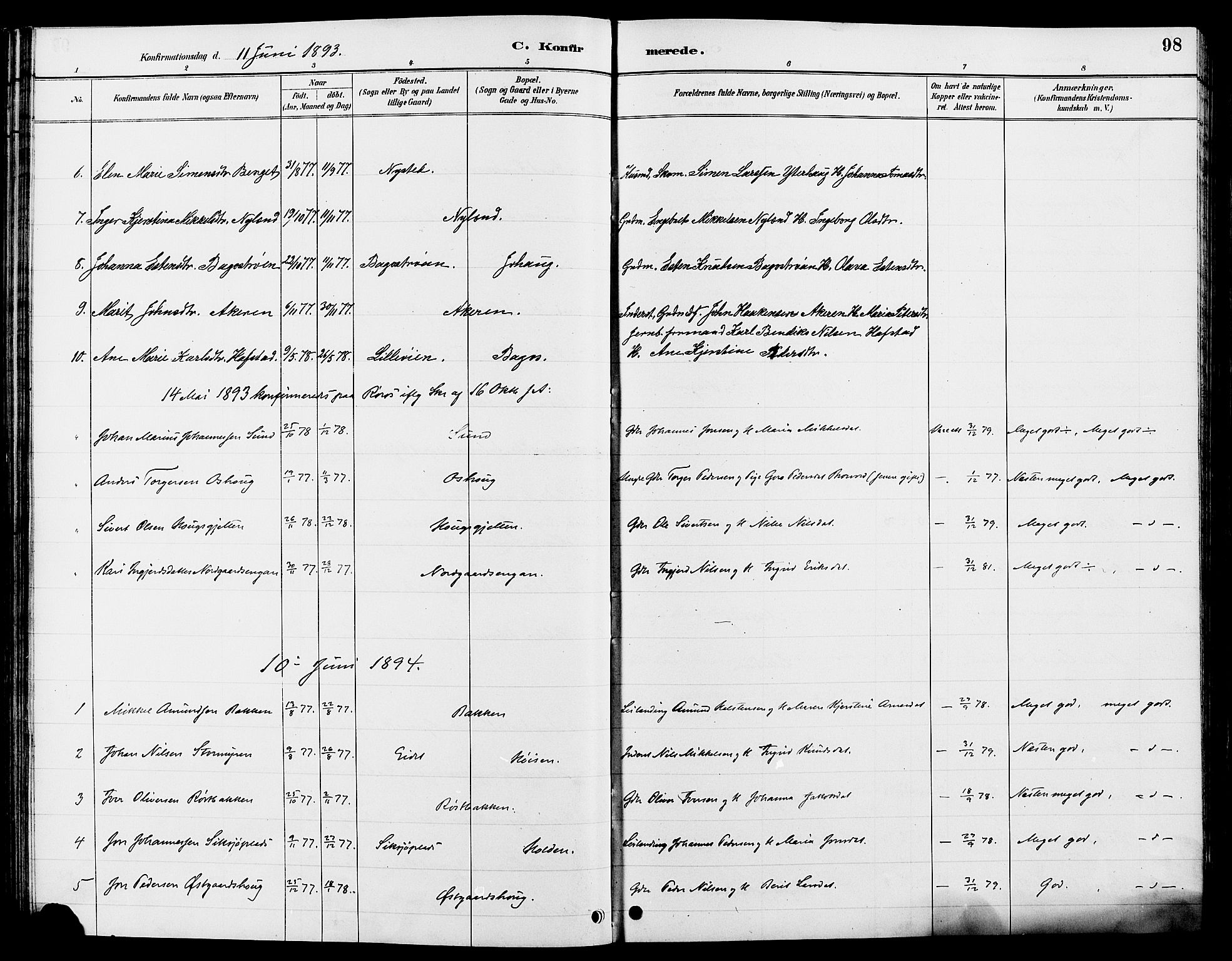 Tolga prestekontor, AV/SAH-PREST-062/L/L0008: Parish register (copy) no. 8, 1887-1912, p. 98