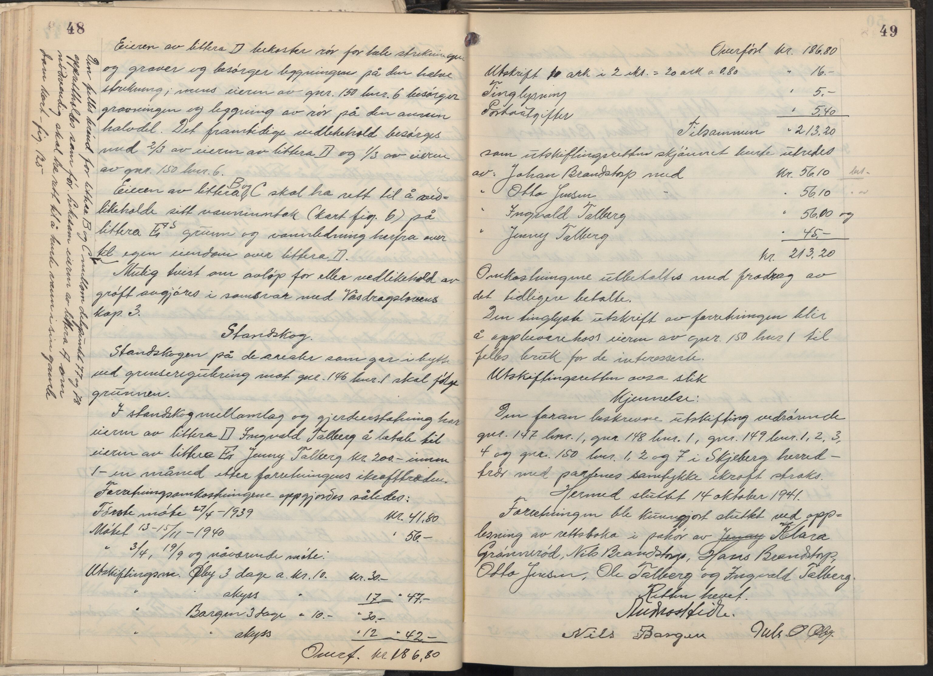 Østfold jordskifterett, AV/SAO-A-10240/F/Fc/L0007: Forhandlingsprotokoller, 1941-1947, p. 48-49
