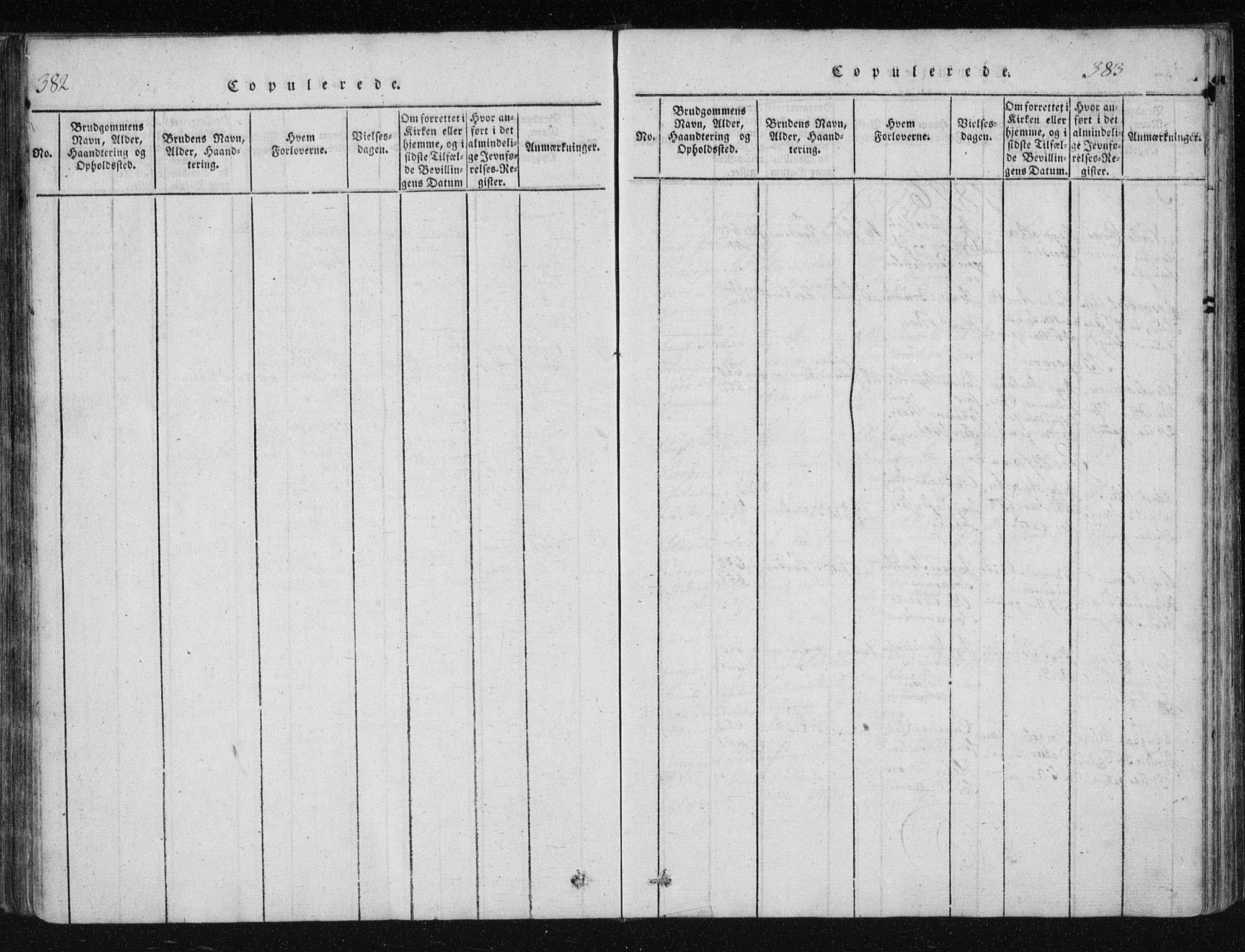 Ministerialprotokoller, klokkerbøker og fødselsregistre - Nordland, AV/SAT-A-1459/805/L0096: Parish register (official) no. 805A03, 1820-1837, p. 382-383