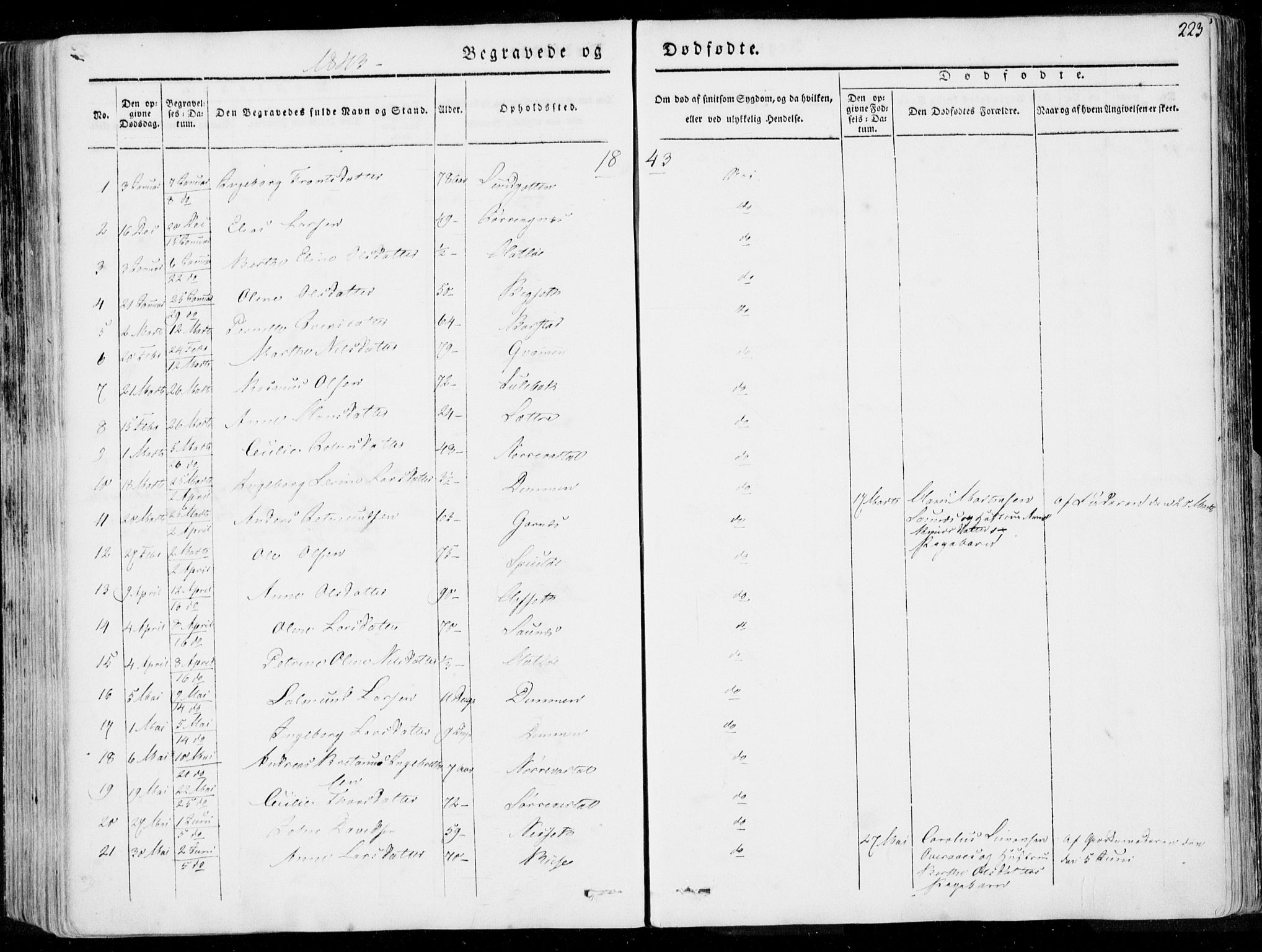 Ministerialprotokoller, klokkerbøker og fødselsregistre - Møre og Romsdal, AV/SAT-A-1454/509/L0104: Parish register (official) no. 509A02, 1833-1847, p. 223