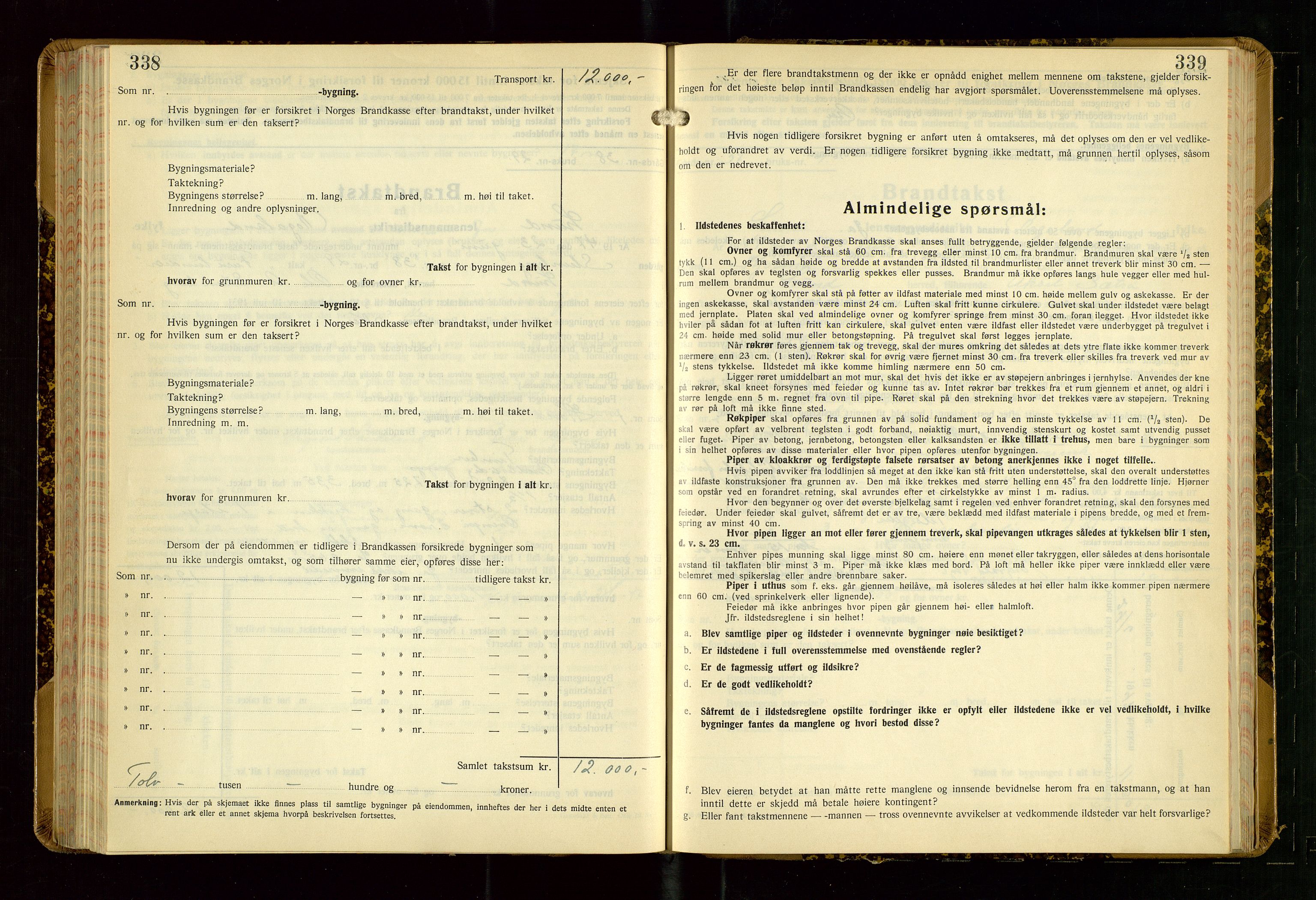 Lund lensmannskontor, AV/SAST-A-100303/Gob/L0006: "Brandtakstprotokoll", 1938-1951, p. 338-339