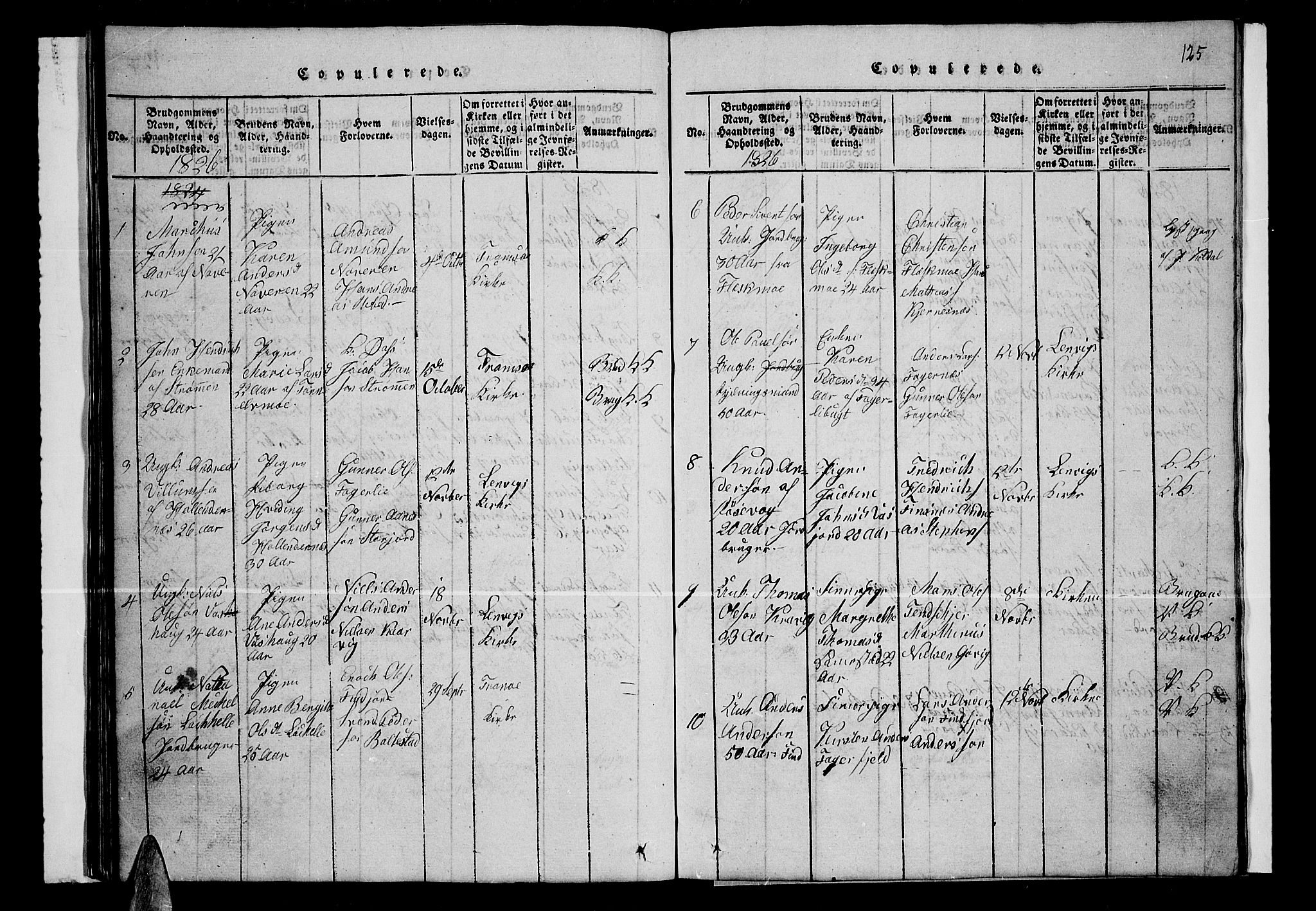 Lenvik sokneprestembete, SATØ/S-1310/H/Ha/Hab/L0001klokker: Parish register (copy) no. 1, 1822-1837, p. 125