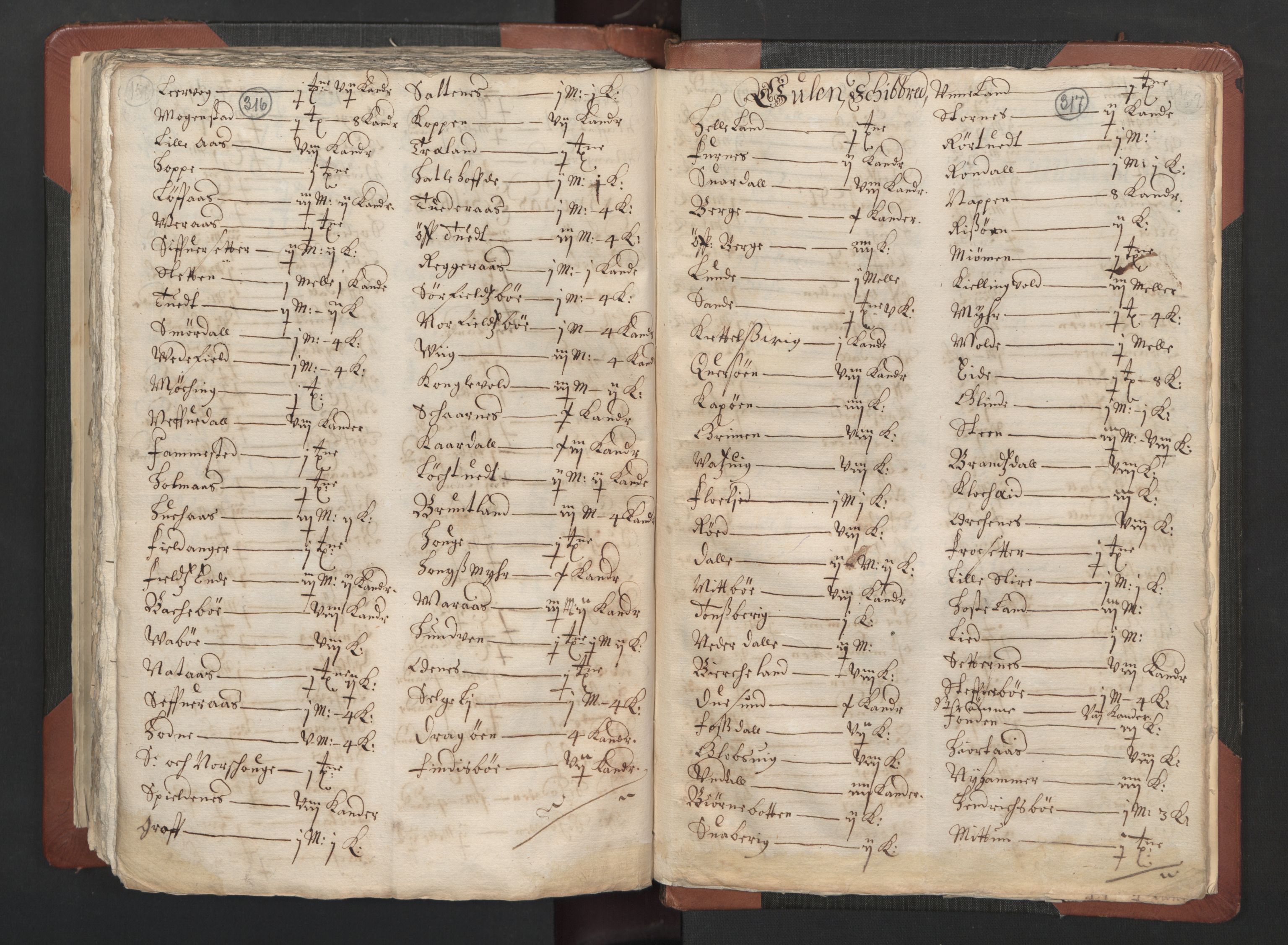 RA, Bailiff's Census 1664-1666, no. 13: Nordhordland fogderi and Sunnhordland fogderi, 1665, p. 316-317