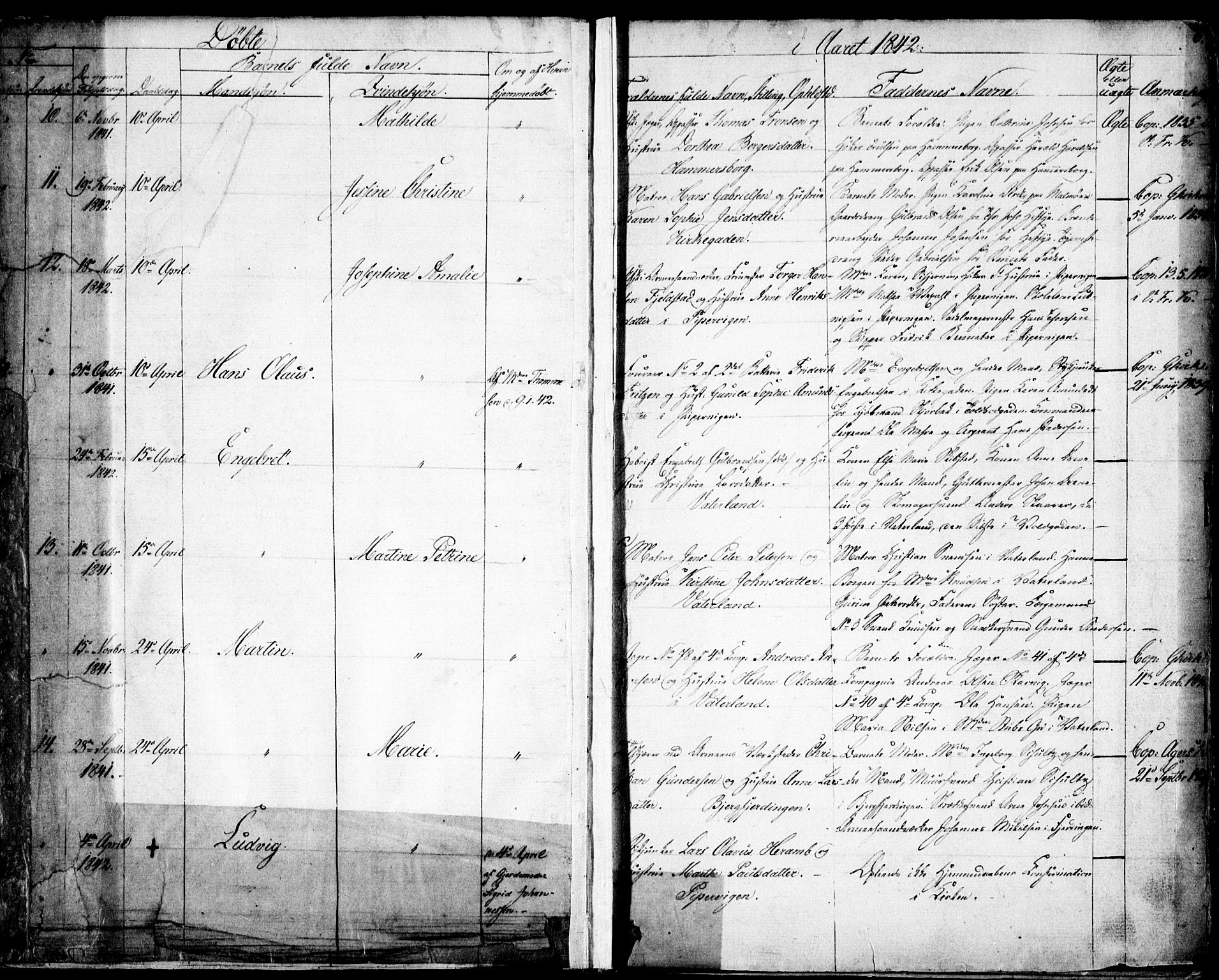 Garnisonsmenigheten Kirkebøker, AV/SAO-A-10846/F/Fa/L0008: Parish register (official) no. 8, 1842-1859, p. 6