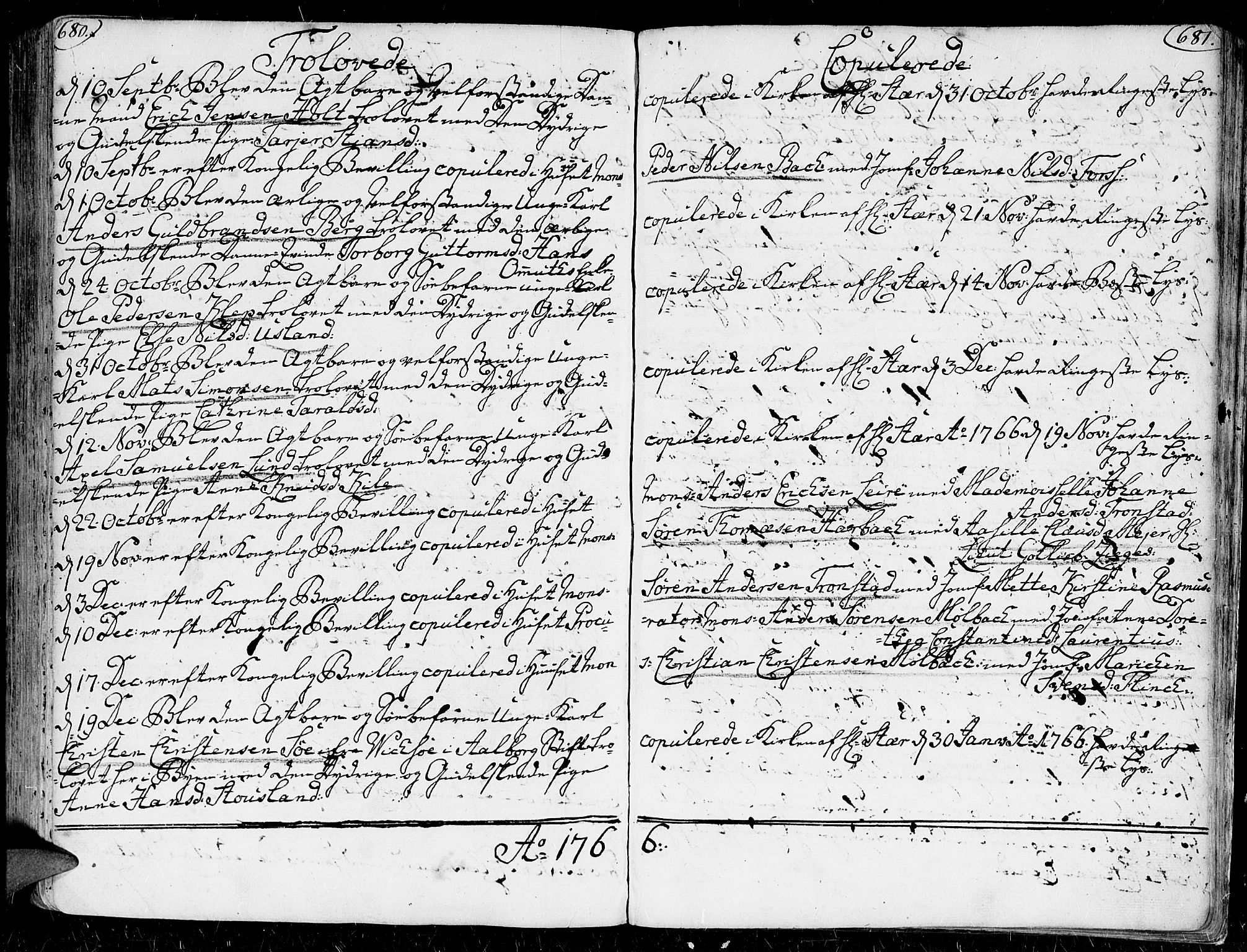 Kristiansand domprosti, AV/SAK-1112-0006/F/Fa/L0001: Parish register (official) no. A 1, 1734-1793, p. 680-681