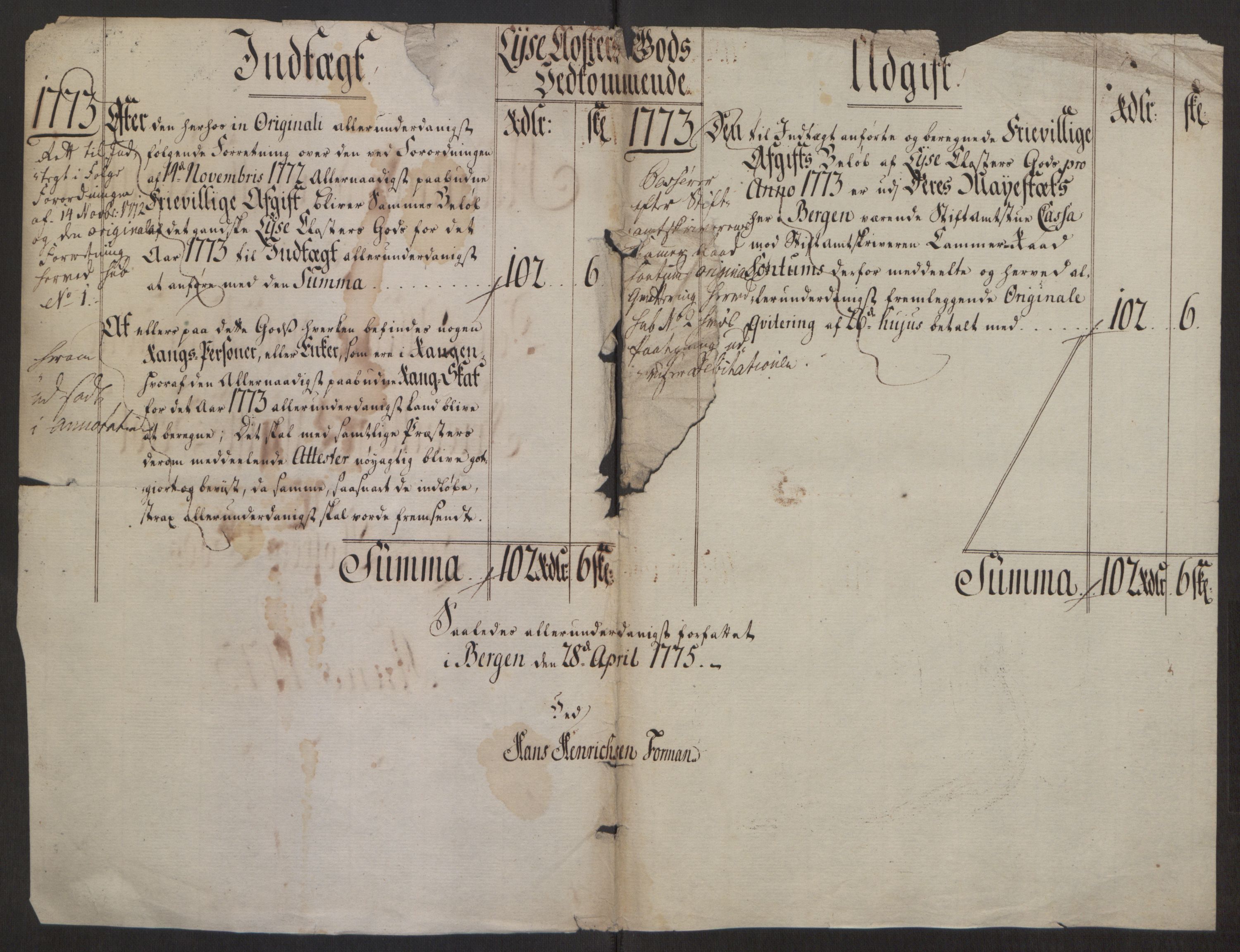 Rentekammeret inntil 1814, Reviderte regnskaper, Fogderegnskap, RA/EA-4092/R50/L3180: Ekstraskatten Lyse kloster, 1762-1783, p. 324